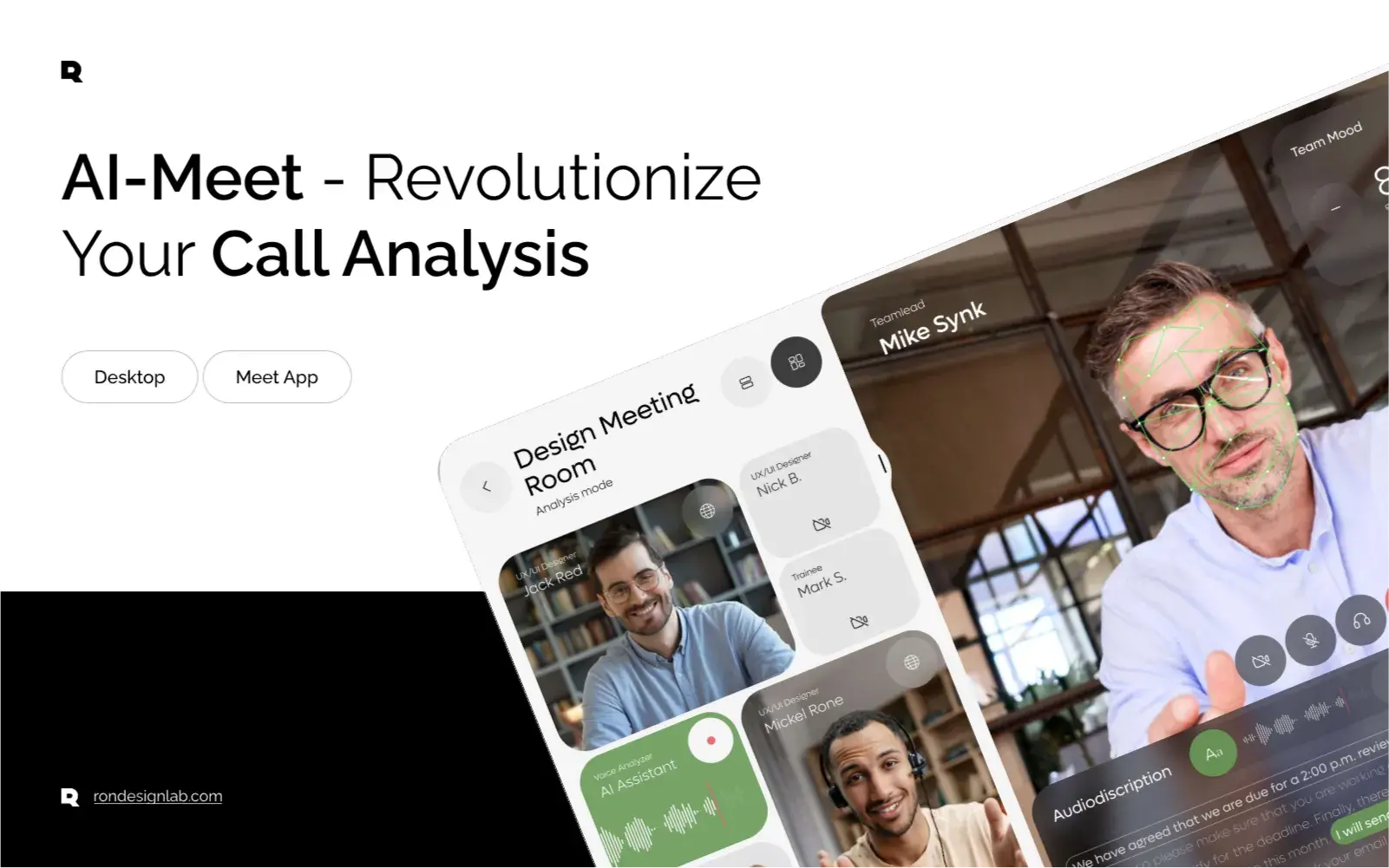 Screenshot of AI-Meet's revolutionary call analysis interface for enterprise CRM.
