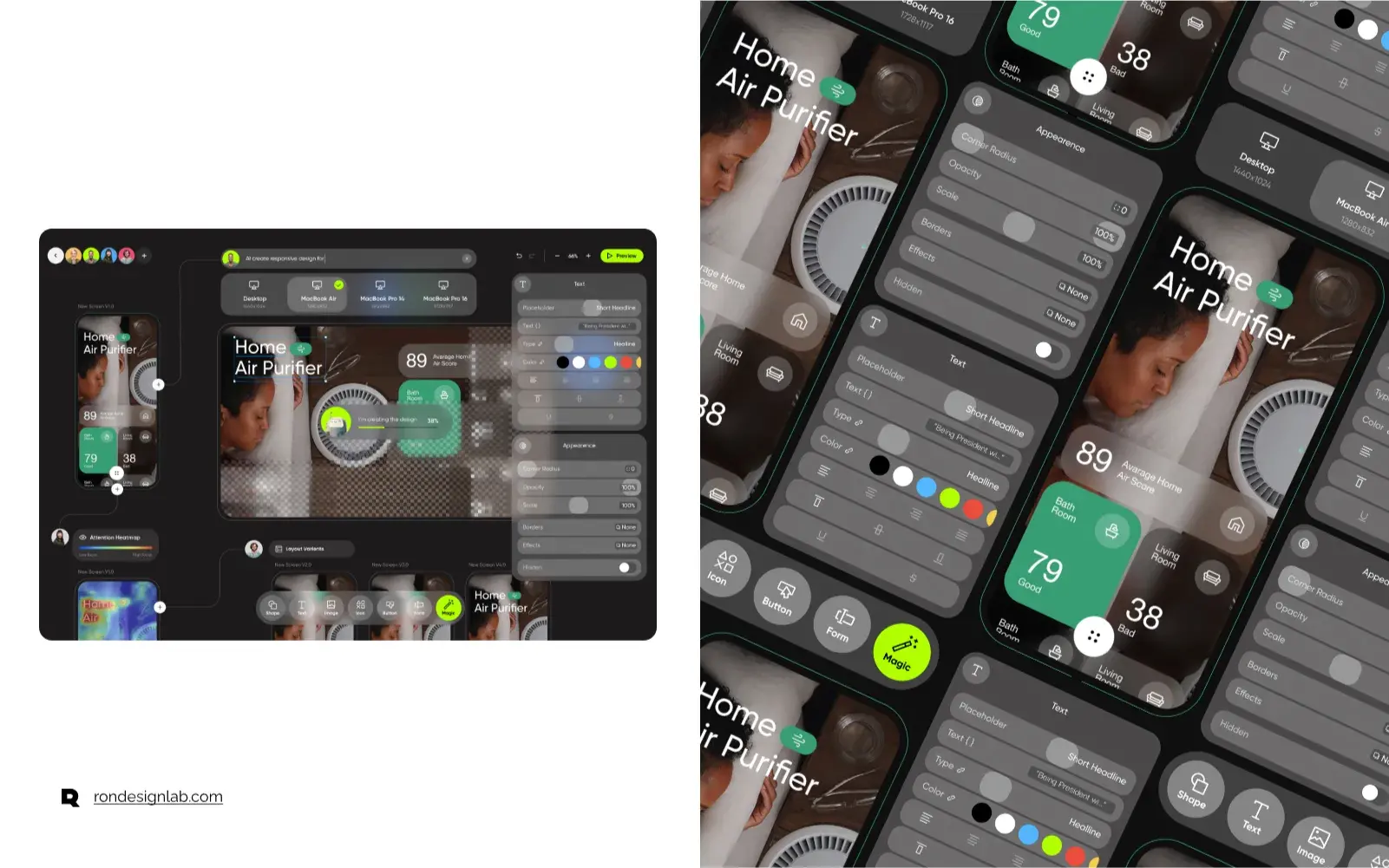 Screenshot of the Appi collaborative AI platform's desktop interface and tools for creating apps.
