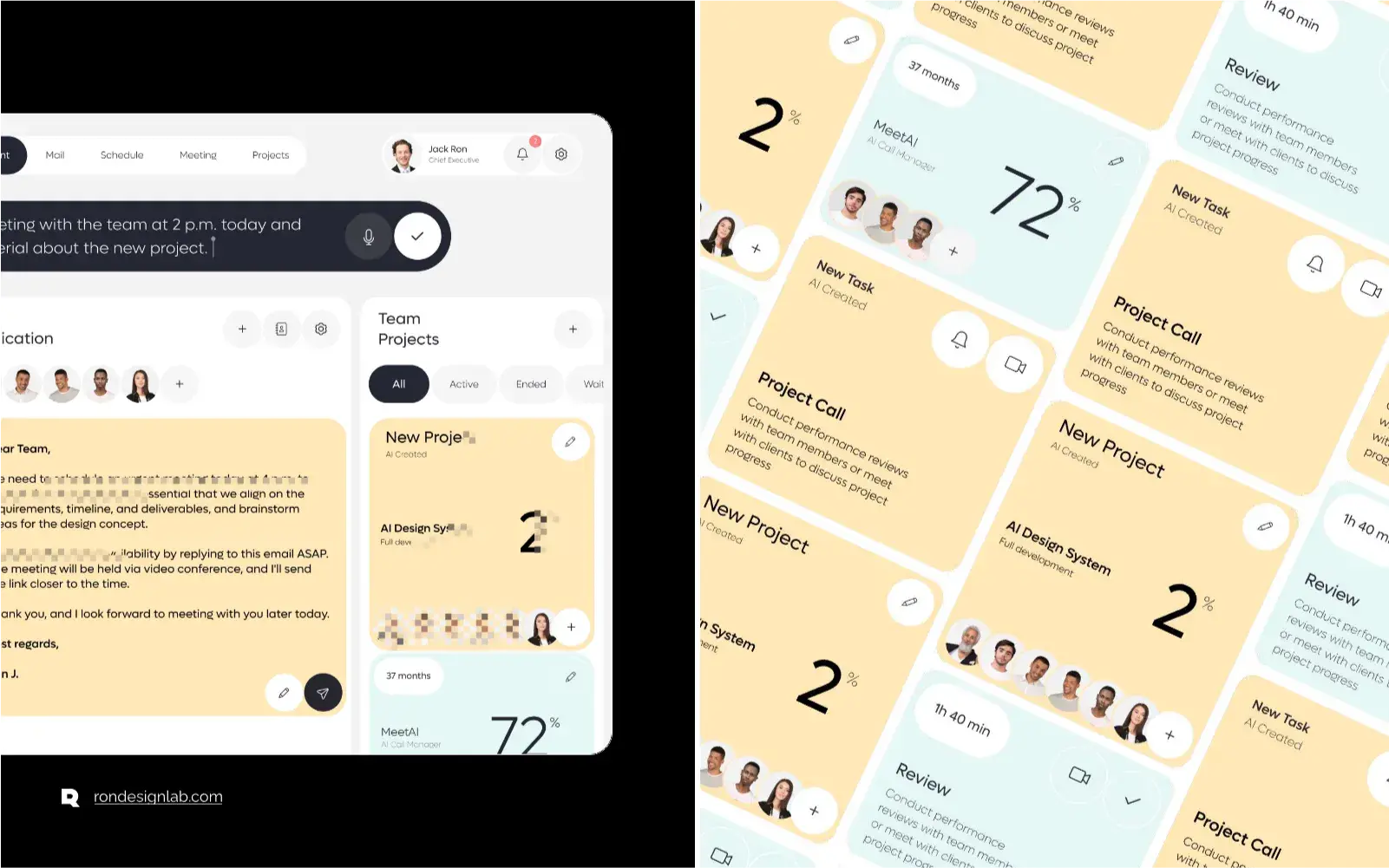 Screenshot of the Asis smart AI personal assistant software interface for CRM and business use.