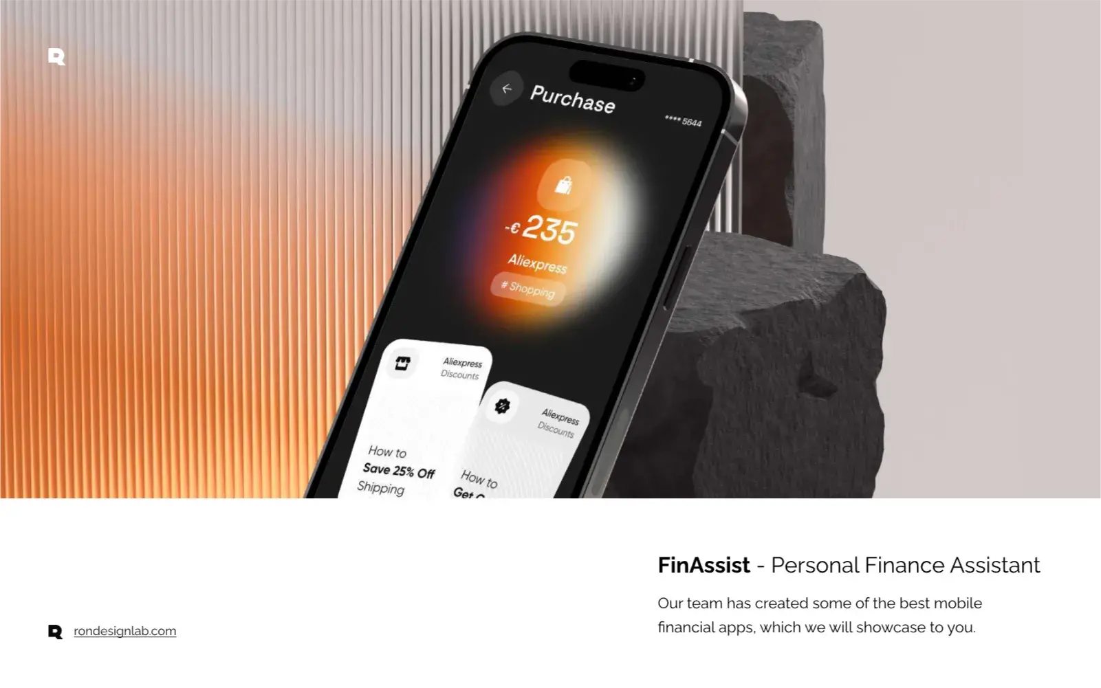 Screenshot of the FinAssist personal finance assistant app interface on an iPhone, showcasing digital finance management.