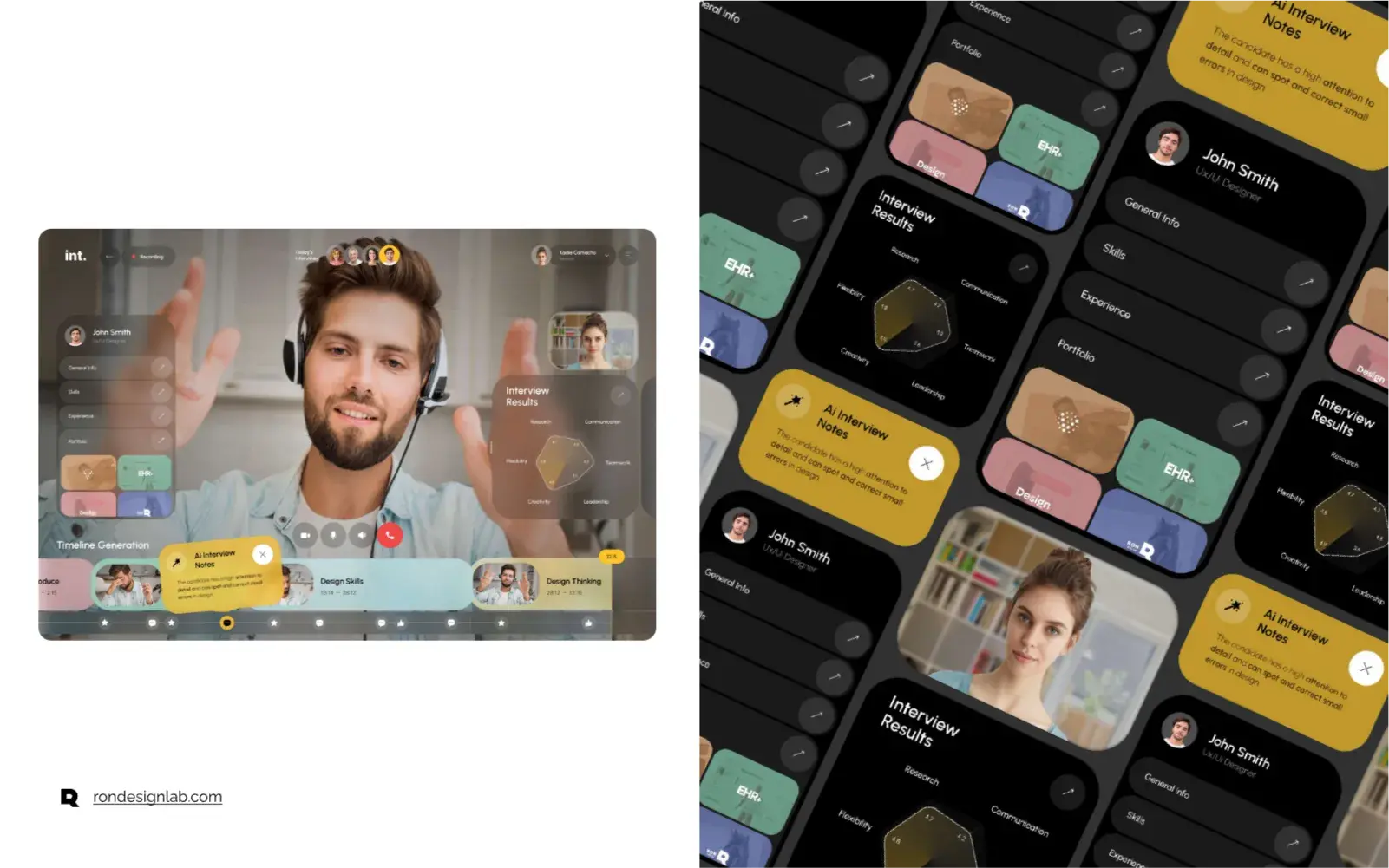 Screenshot of InterviewPro app interface on an iPhone, showcasing UI/UX design for empowering successful interviews.