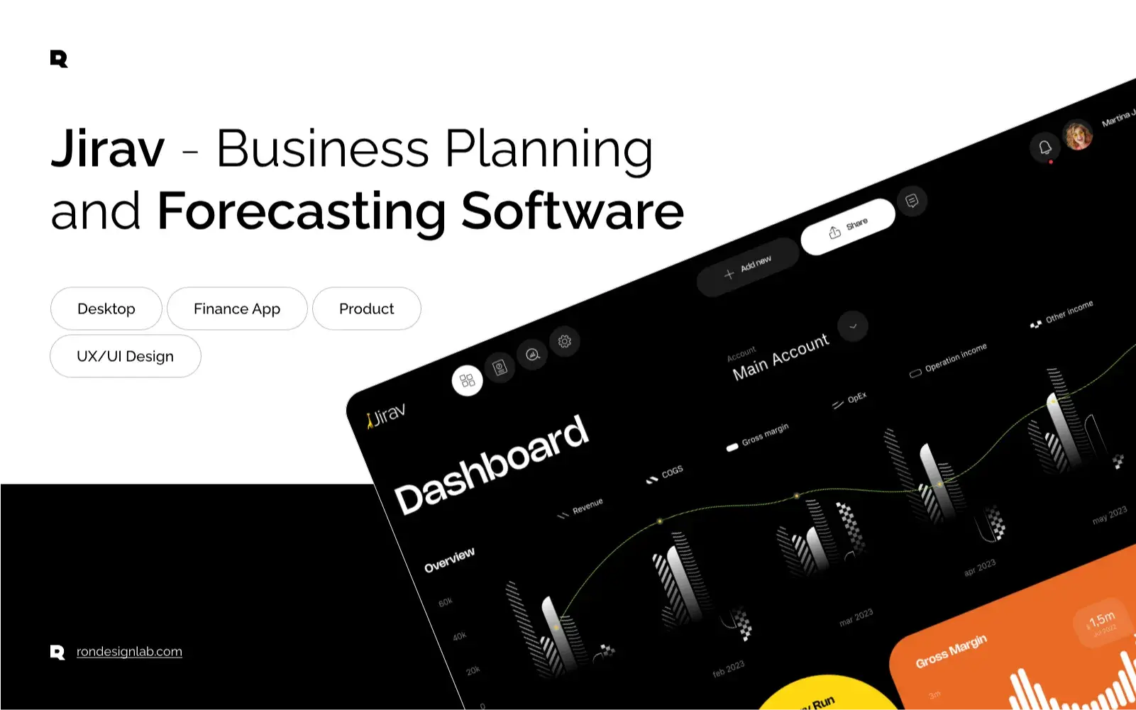 Screenshot of the Jirav business planning and forecasting software interface, likely displaying financial metrics or a dashboard with key indicators.