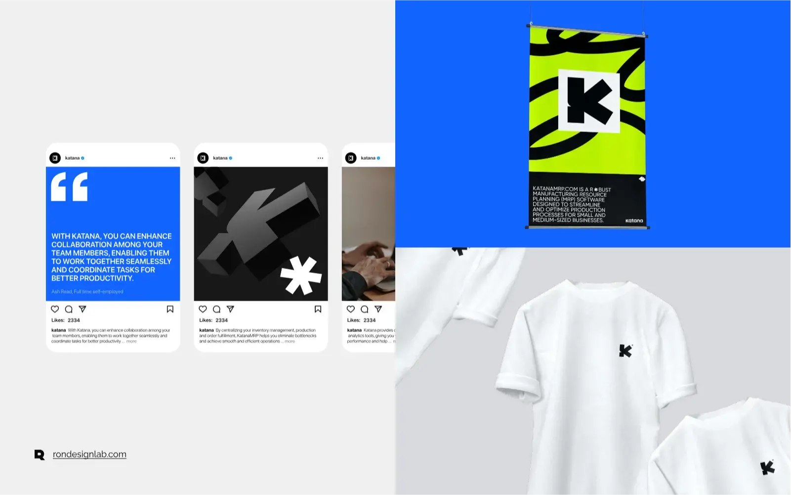 Graphic design element showcasing the branding of Katana manufacturing resource planning software.