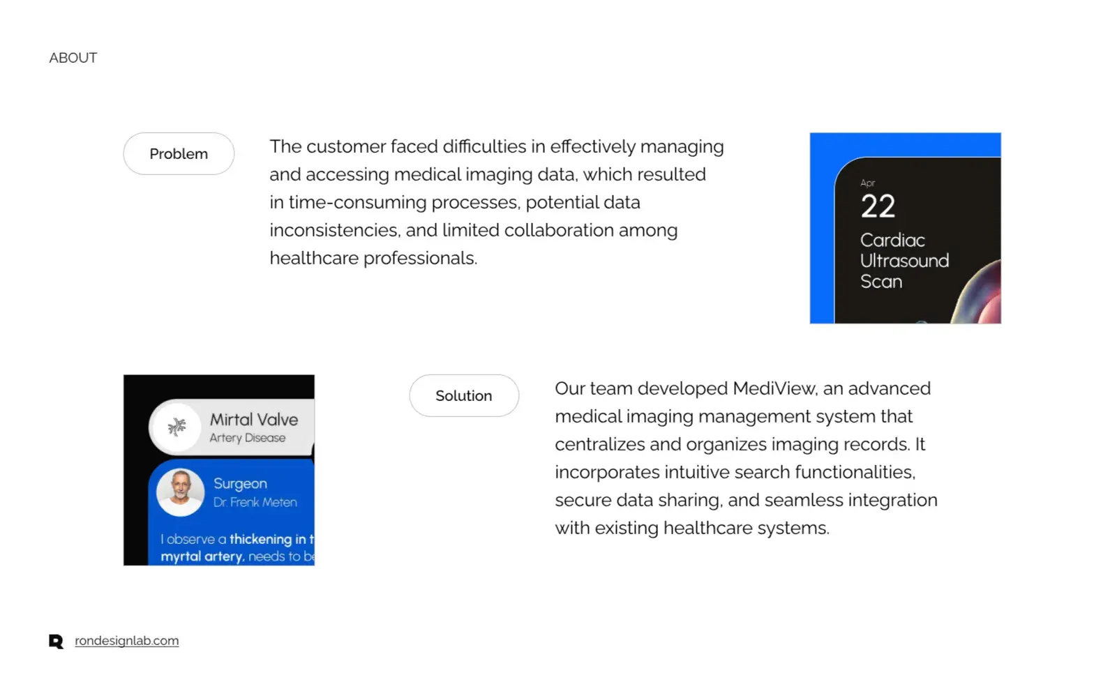 Screenshot of MediView streamlined medical imaging management software interface, showcasing healthcare data and workflows.