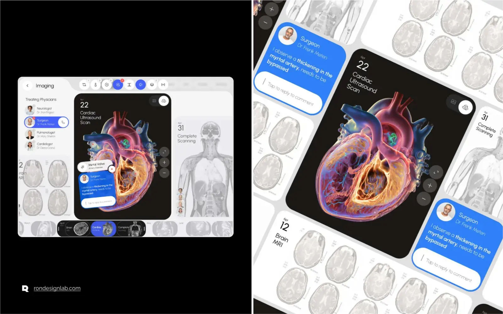 Screenshot of the MediView medical imaging management software interface, displaying streamlined diagnostics.