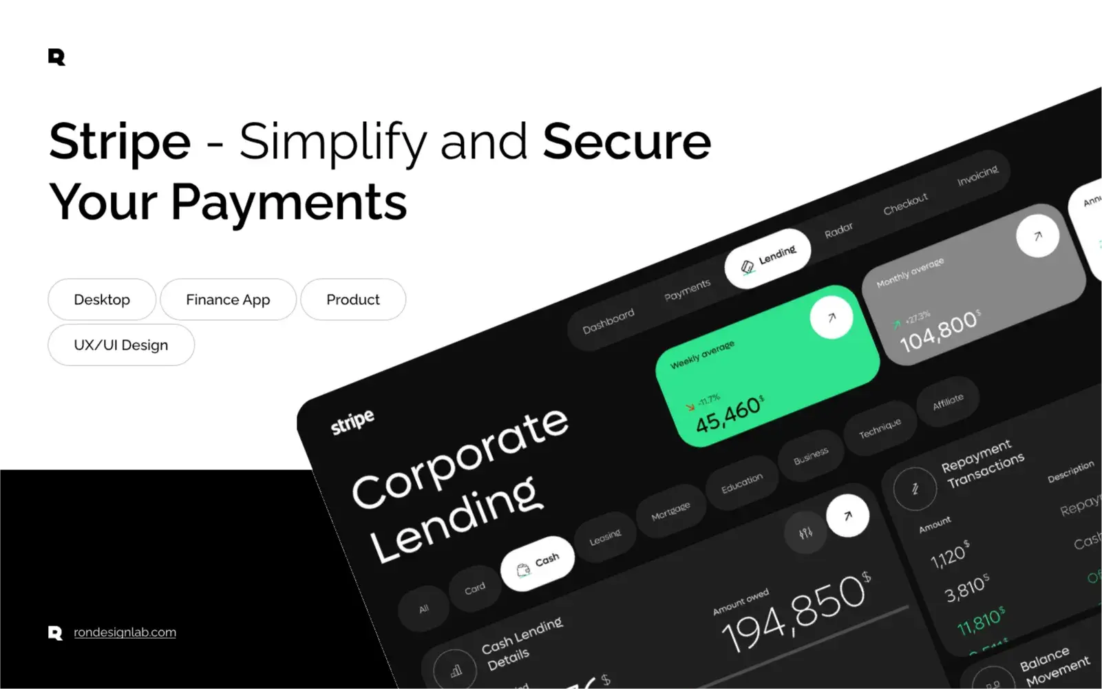 Screenshot of a Stripe payment interface, illustrating simplified steps for secure transactions.