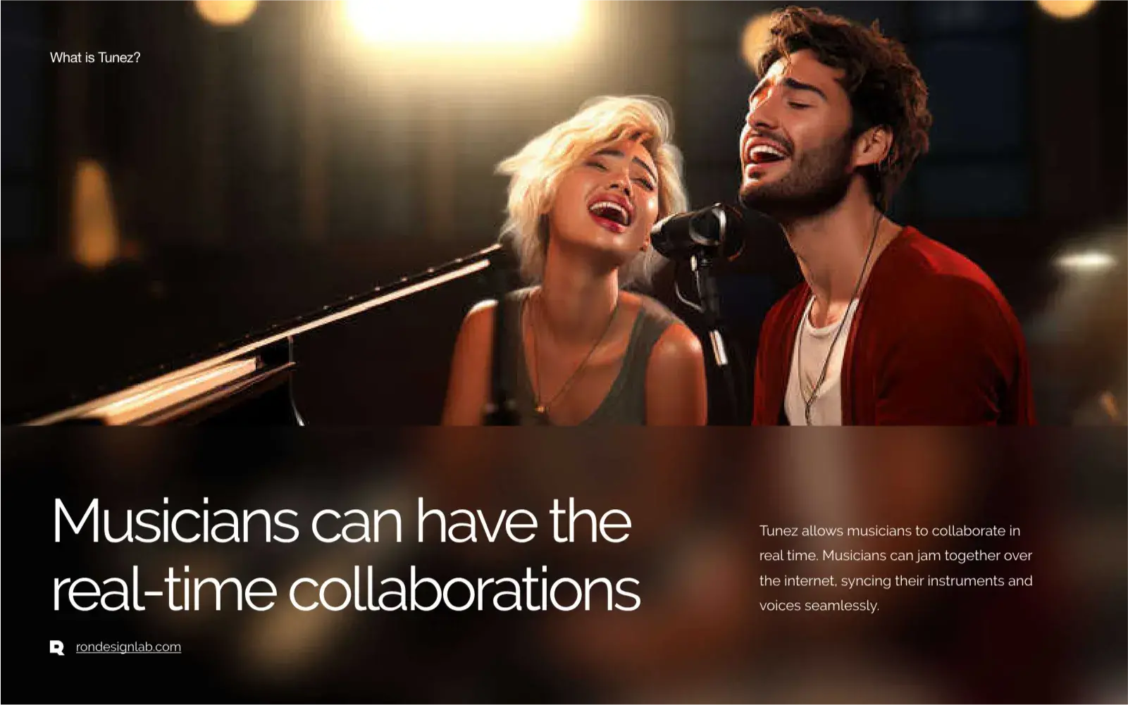 Users happily creating music together, demonstrating the Tunez platform experience in the case study.