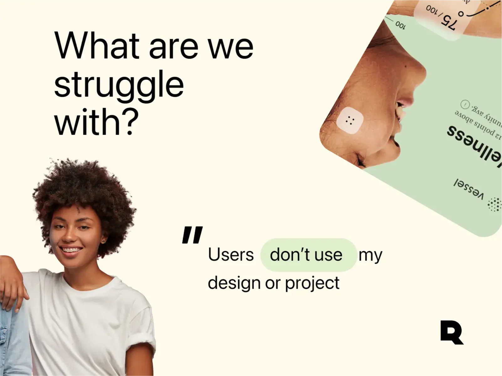 Person quoted on initial design struggle and achieving "12 points above average" results with a digital experience agency.