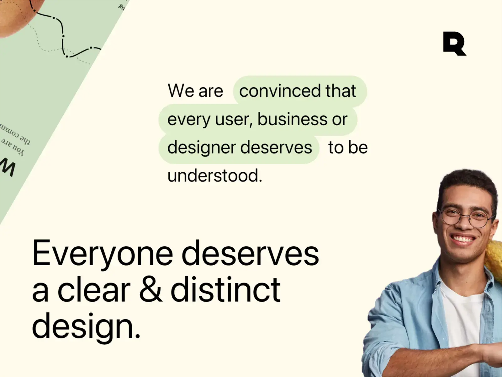 Screenshot from a digital experience agency case study featuring the statement "every user, business or designer deserves to be understood.".
