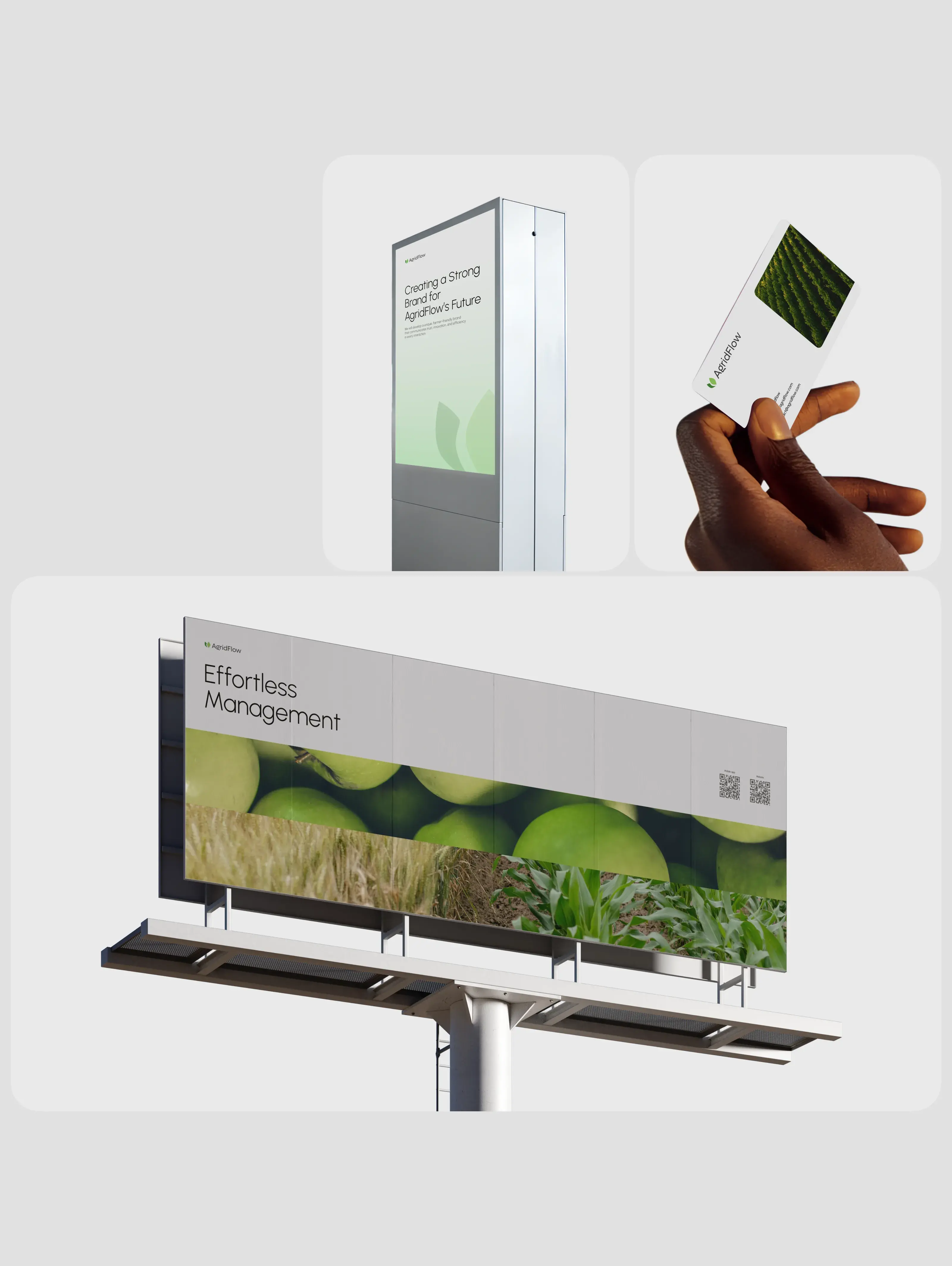 Display advertising promoting the Agridflow farming mobile app. Display advertising promoting the Agridflow farming mobile app.