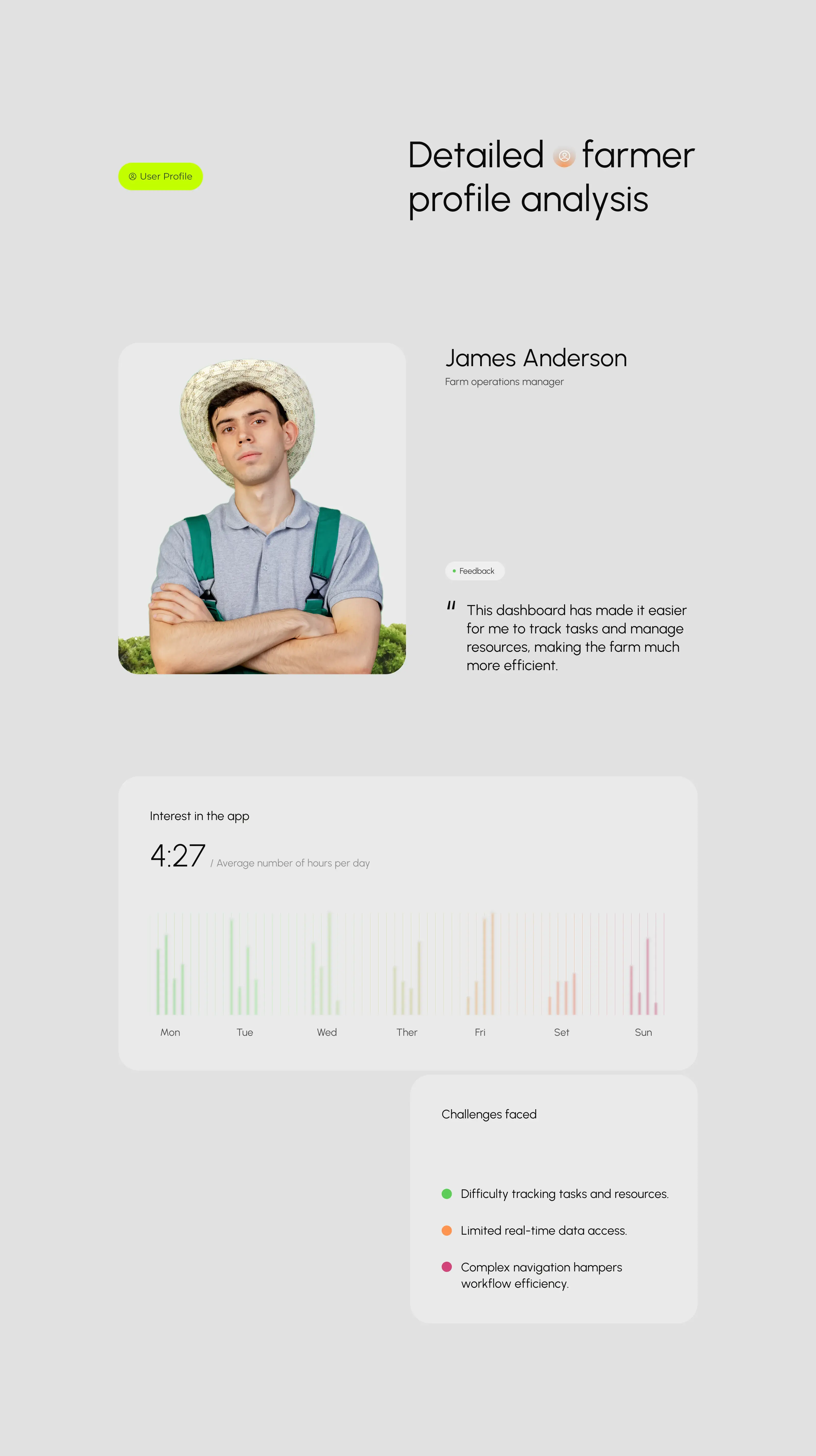 Screenshot: A person smiling while using the Agridflow farming mobile app. Screenshot: A person smiling while using the Agridflow farming mobile app.