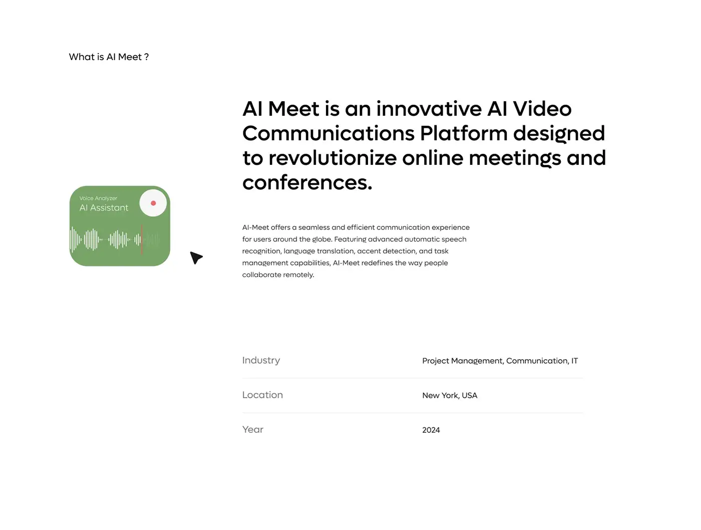 AI Meet App - SaaS UX UI Design Dashboard - Ai