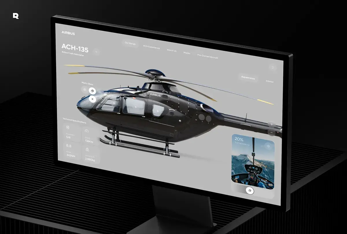 Airbus Configurator Dashboard & UI UX Design