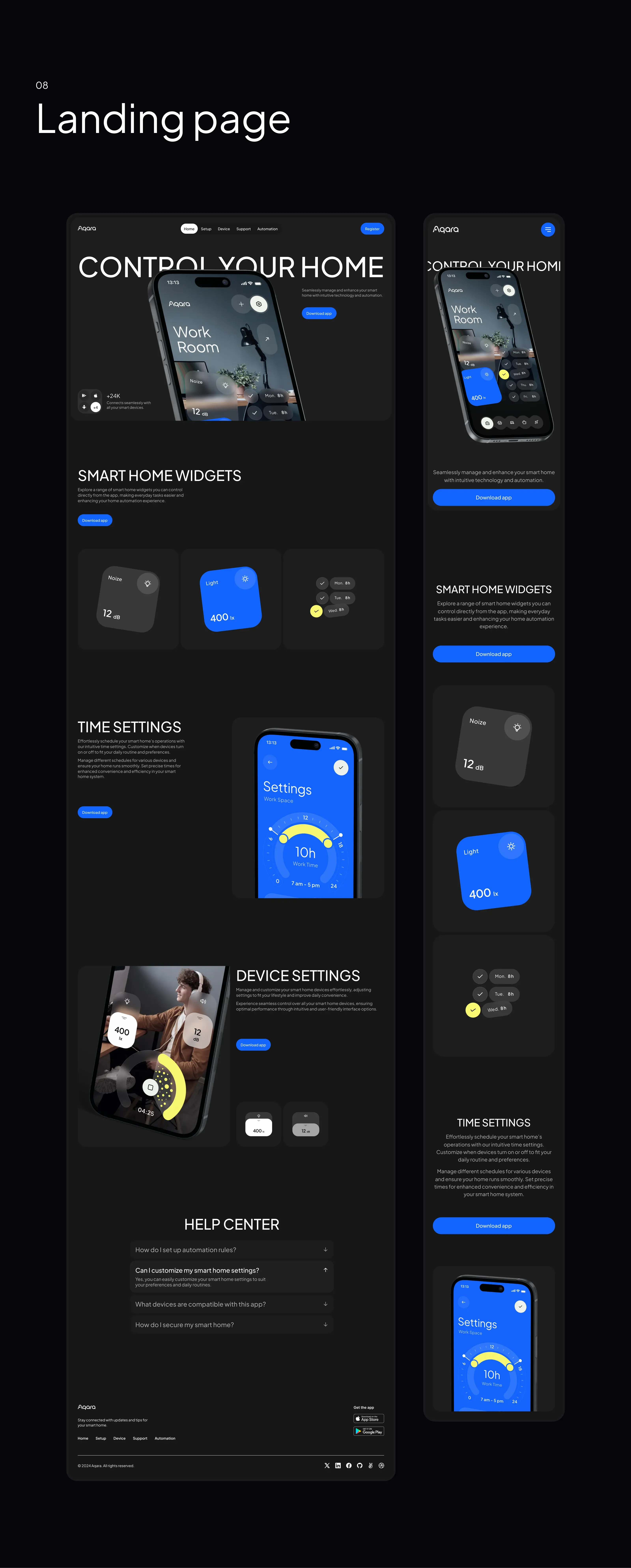 Screenshot of the Aqara smart home app UI displayed on mobile phones. Screenshot of the Aqara smart home app UI displayed on mobile phones.