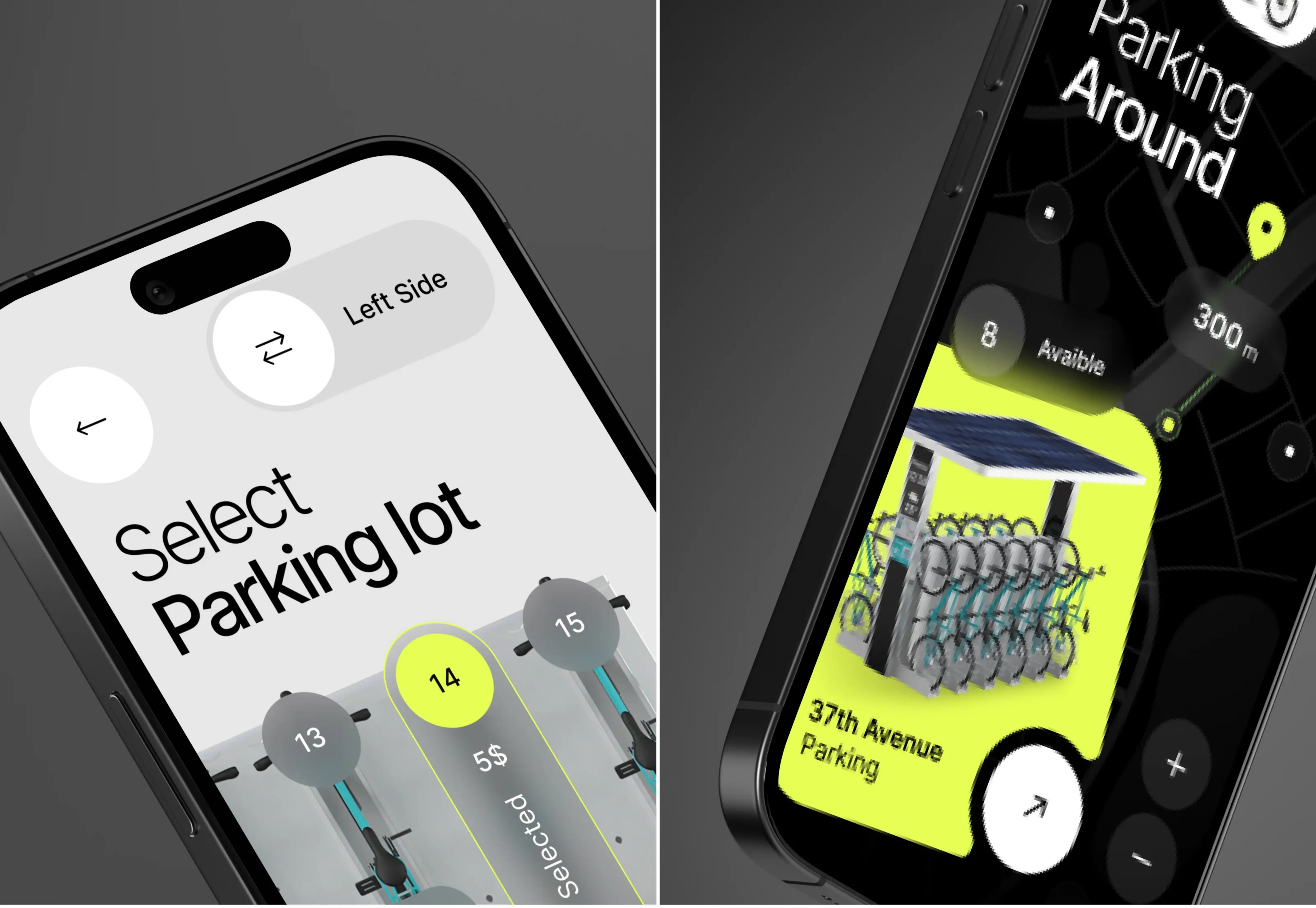 Screenshot of the bike-spot mobile app showing available bicycle parking spots near 37th Avenue. Screenshot of the bike-spot mobile app showing available bicycle parking spots near 37th Avenue.