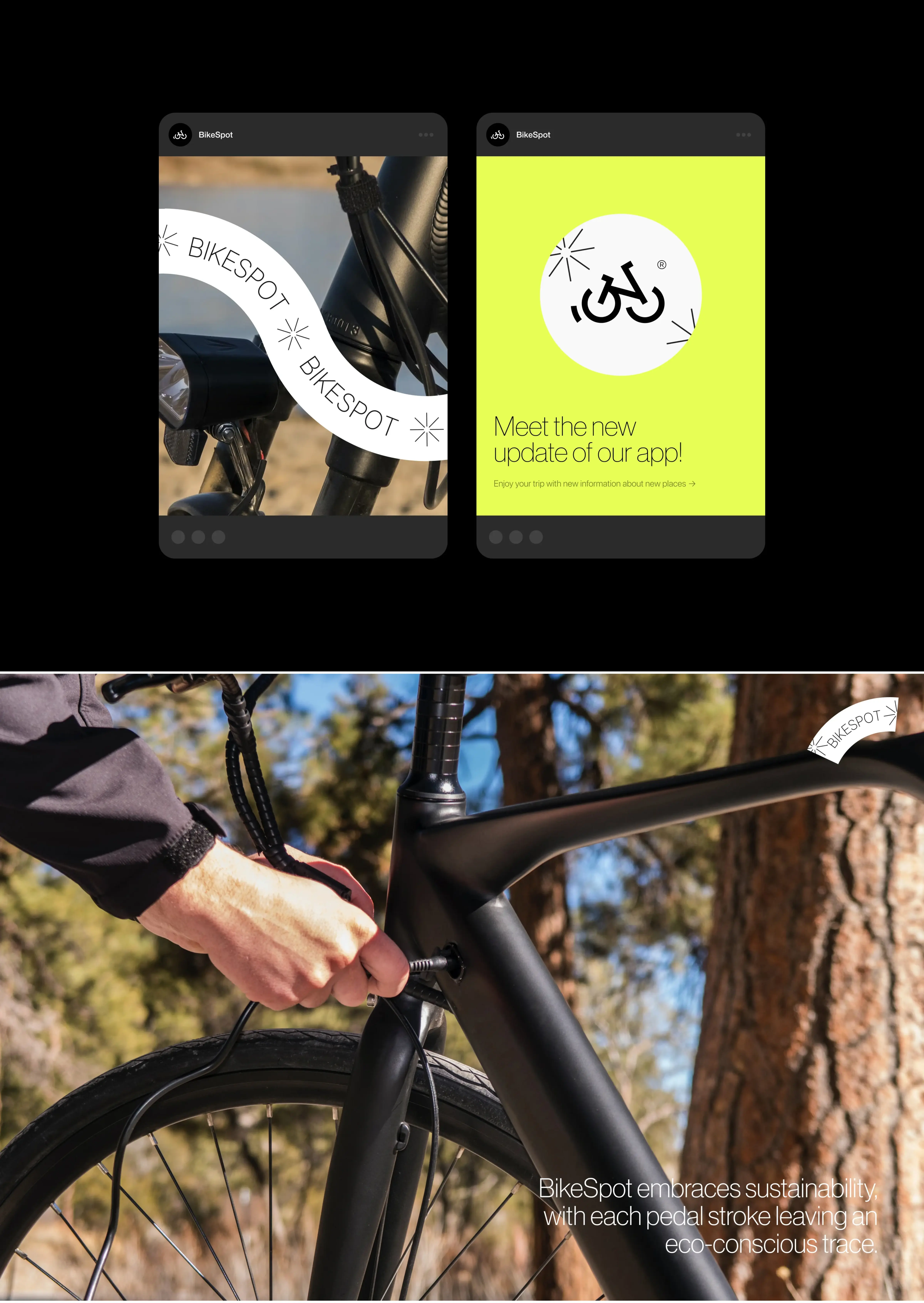 A close-up of a performance bicycle wheel and carbon fiber frame, representing the sport and users of the bike-spot app. A close-up of a performance bicycle wheel and carbon fiber frame, representing the sport and users of the bike-spot app.