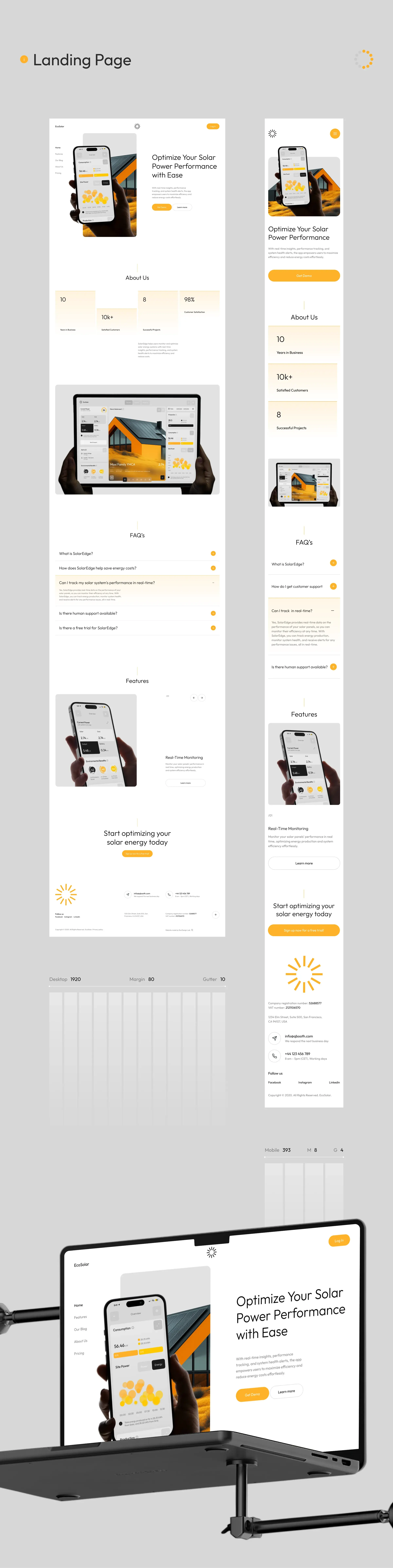 Screenshot of the ecosolar renewable energy SaaS mobile app, showing branding and context related to meters or service vehicles. Screenshot of the ecosolar renewable energy SaaS mobile app, showing branding and context related to meters or service vehicles.