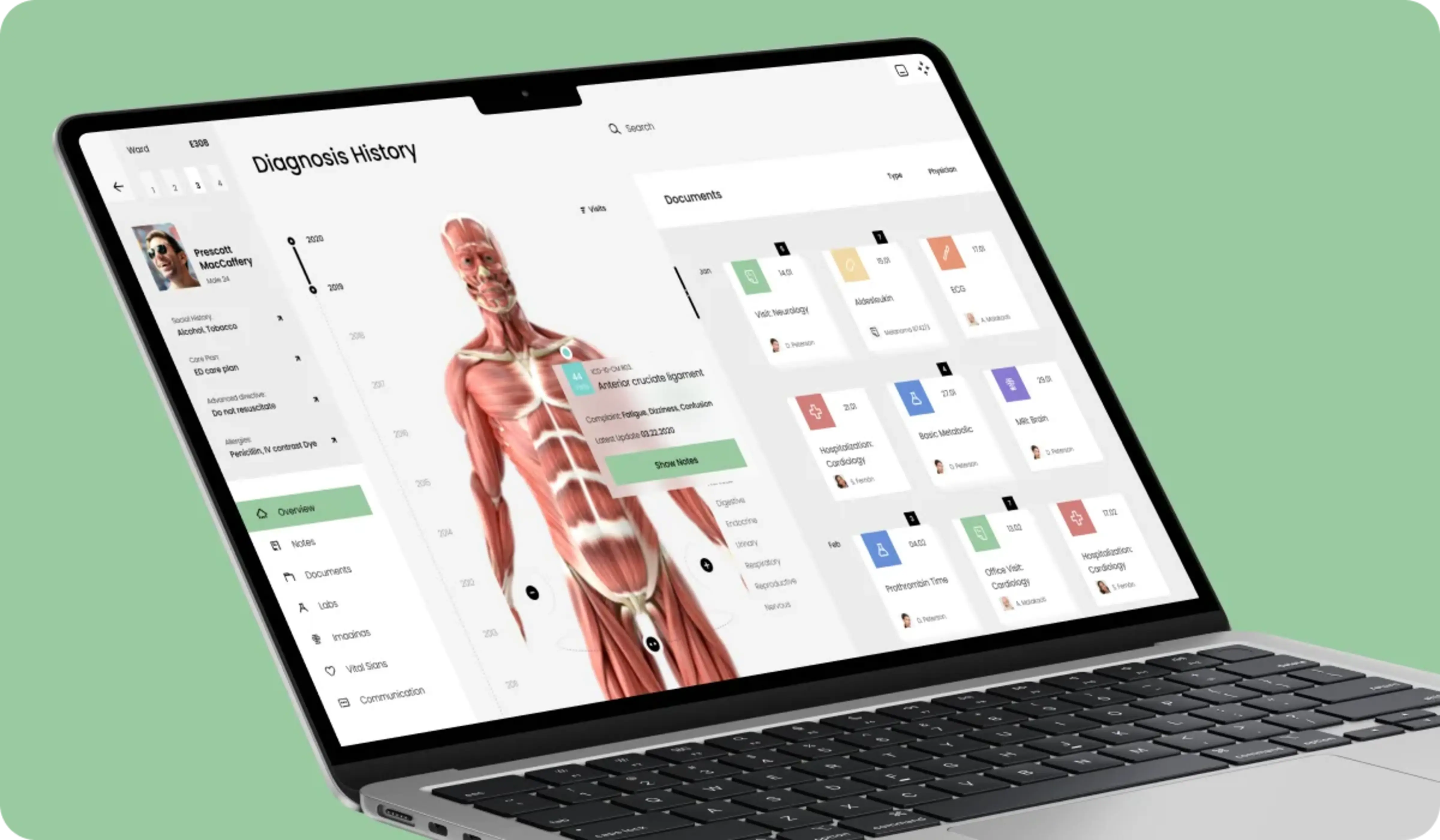 Screenshot of a healthcare enterprise desktop application showing an Electronic Health Record system.