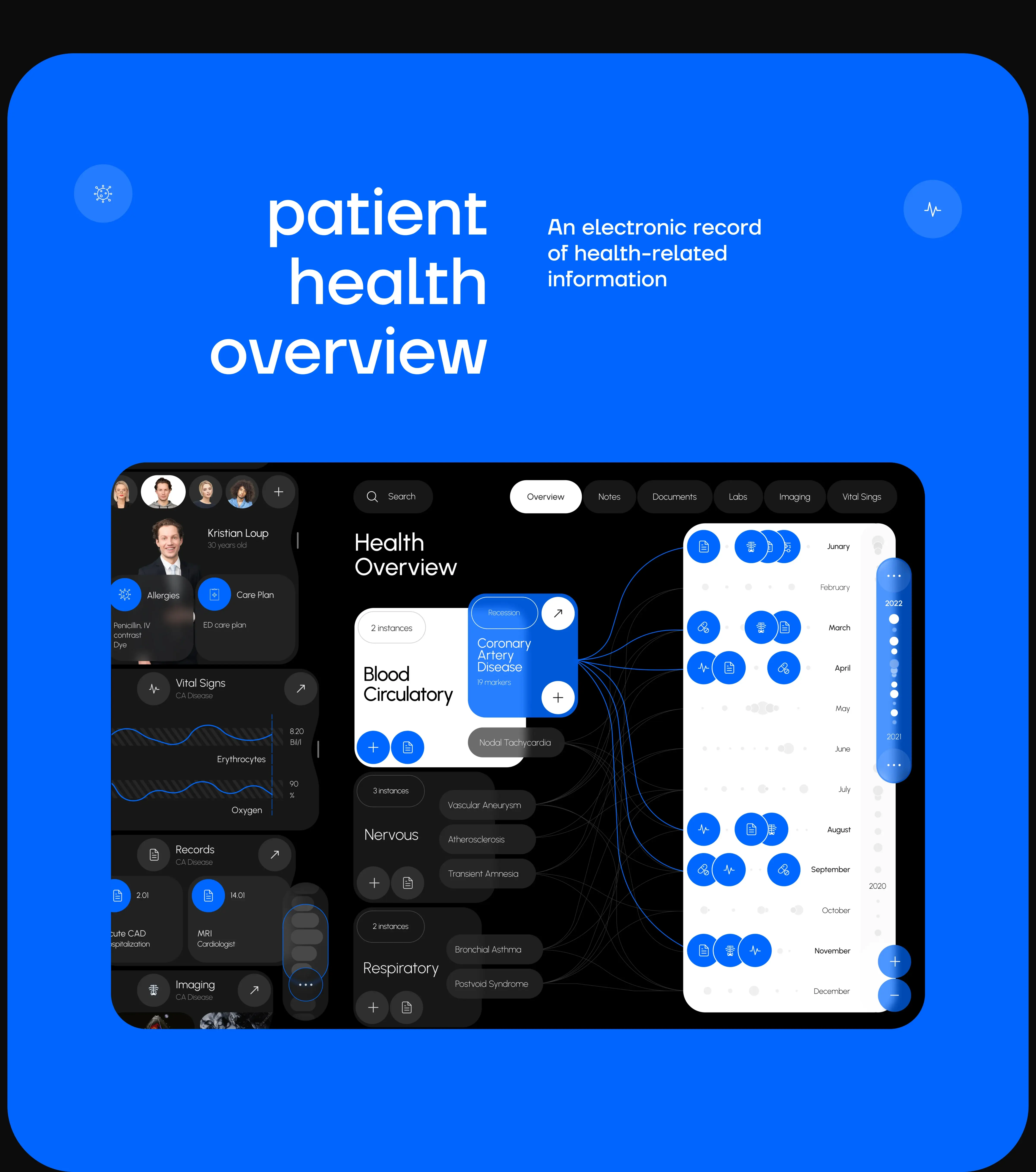 Screenshot of a healthcare enterprise EHR web application design on a mobile device. Screenshot of a healthcare enterprise EHR web application design on a mobile device.