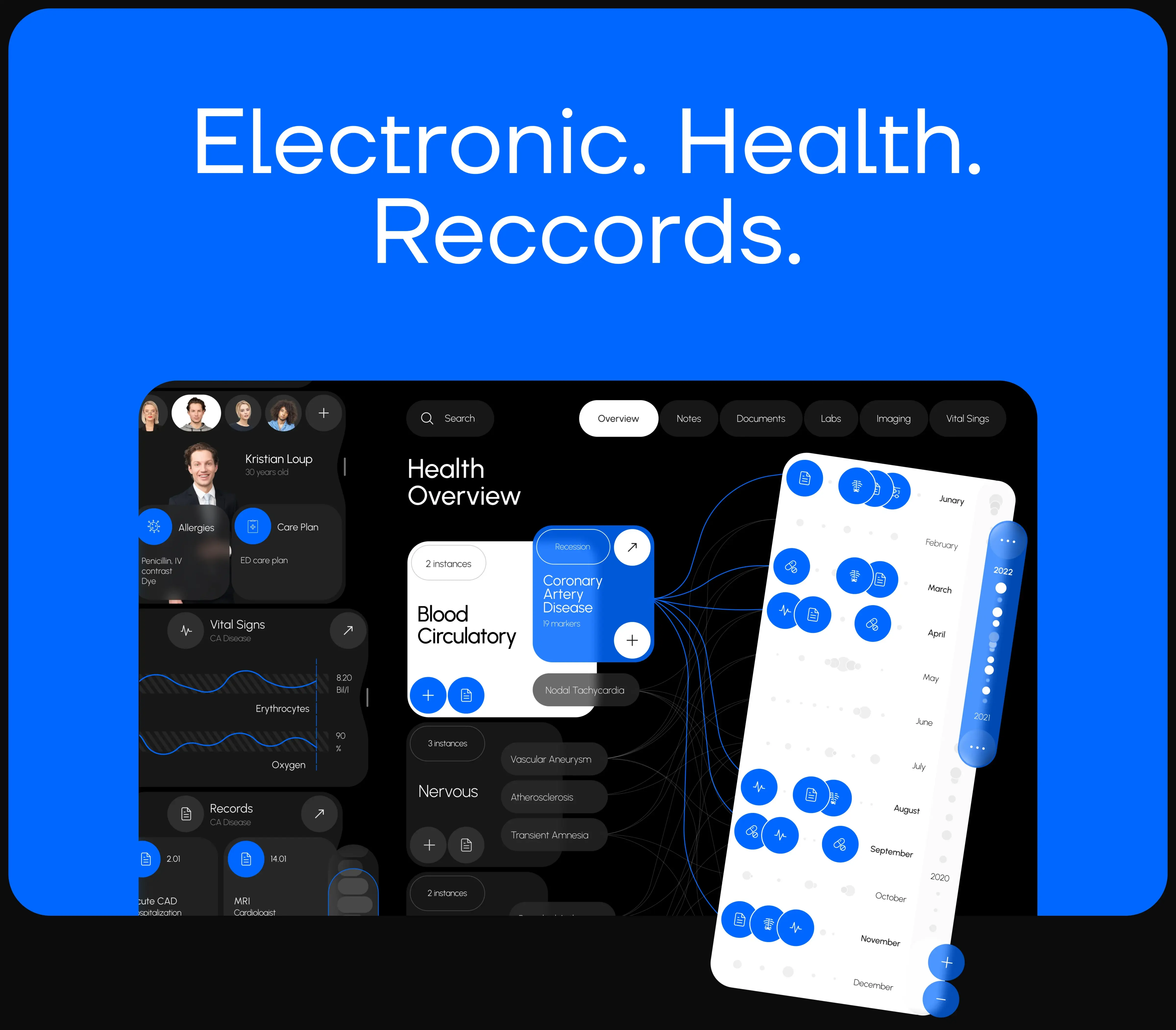 Screenshot illustrating the UI/UX design of an enterprise healthcare web application.