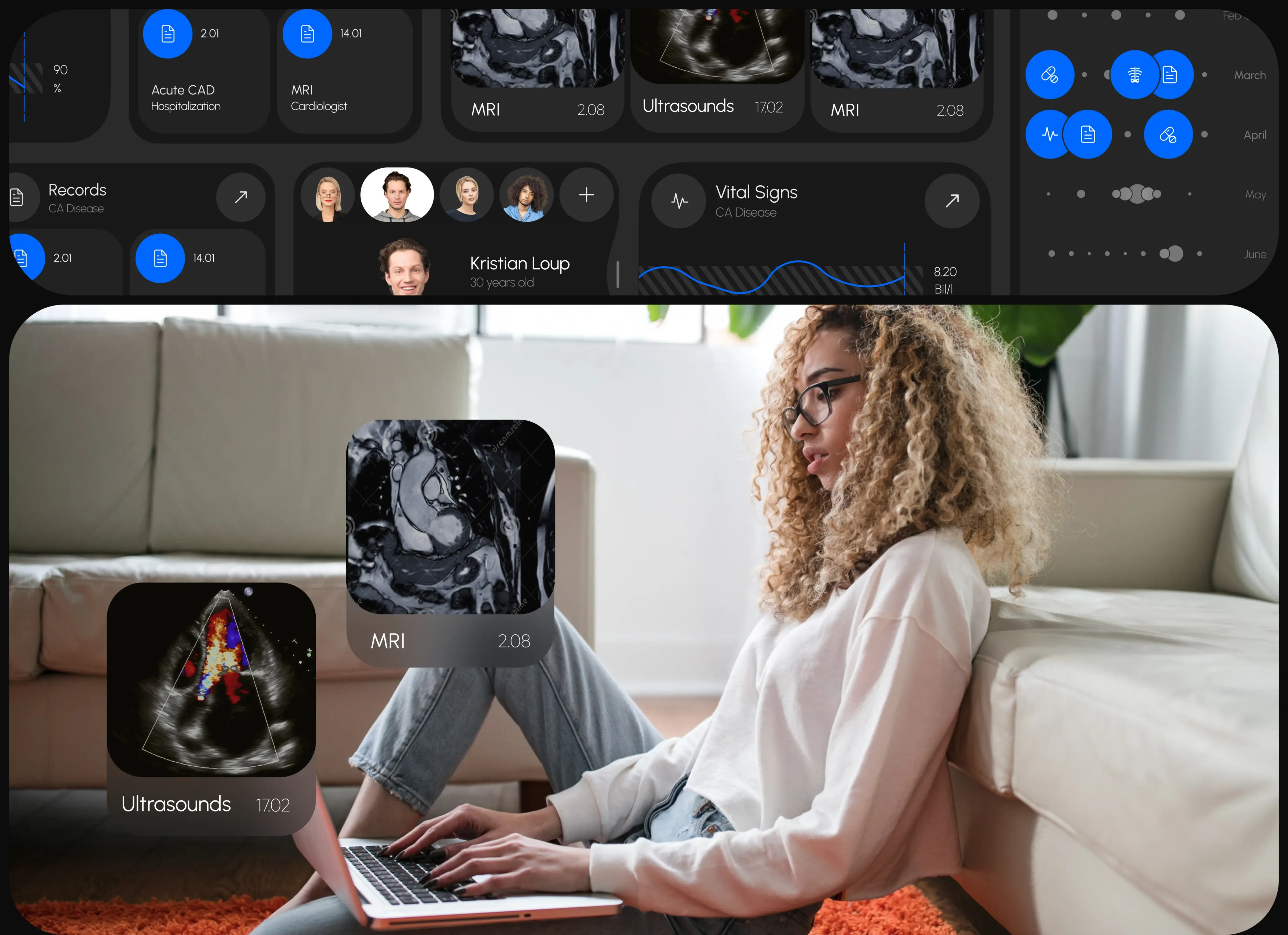 Laptop displaying a healthcare web application during UI/UX design or testing. Laptop displaying a healthcare web application during UI/UX design or testing.
