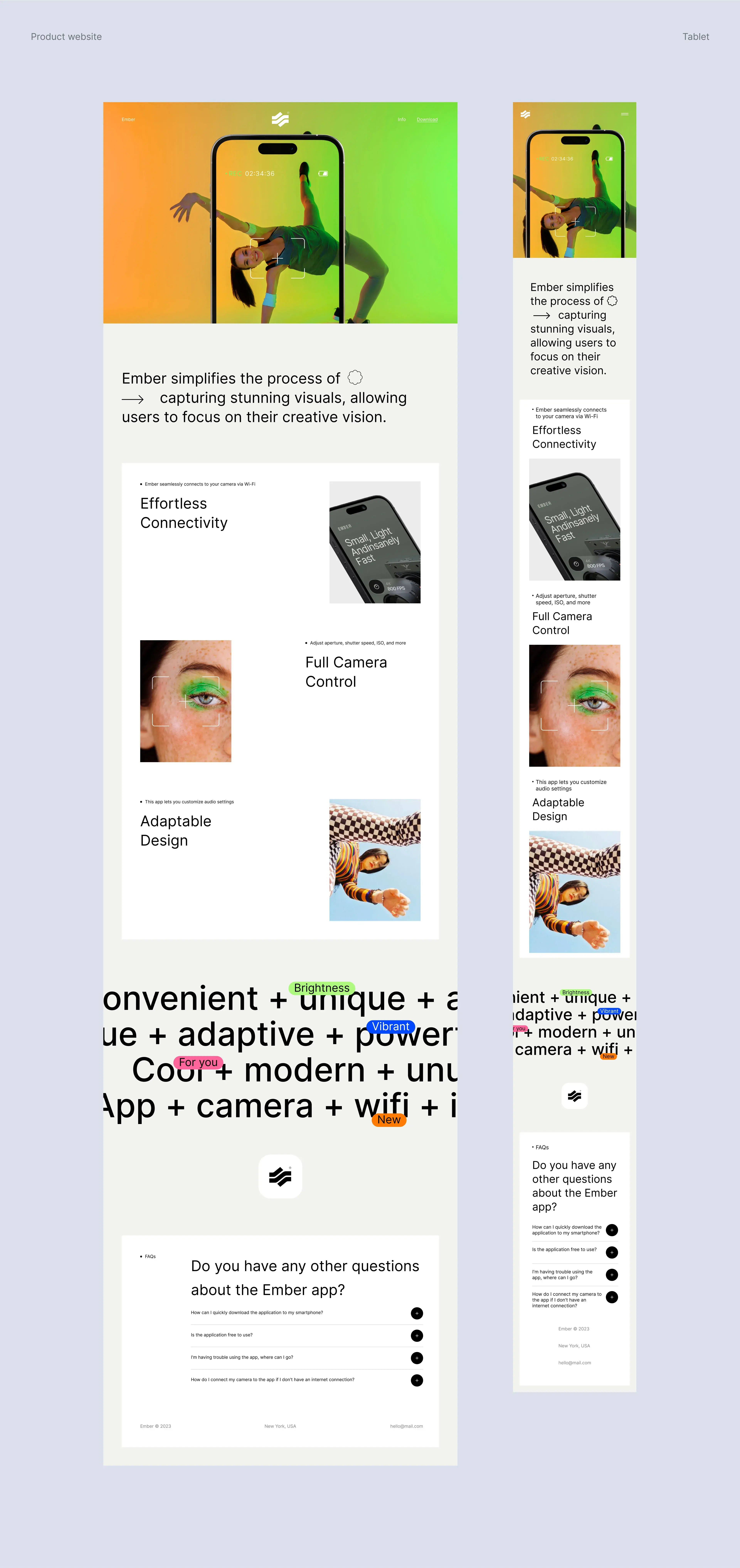 Screenshot of the interface for the Ember camera control mobile app. Screenshot of the interface for the Ember camera control mobile app.