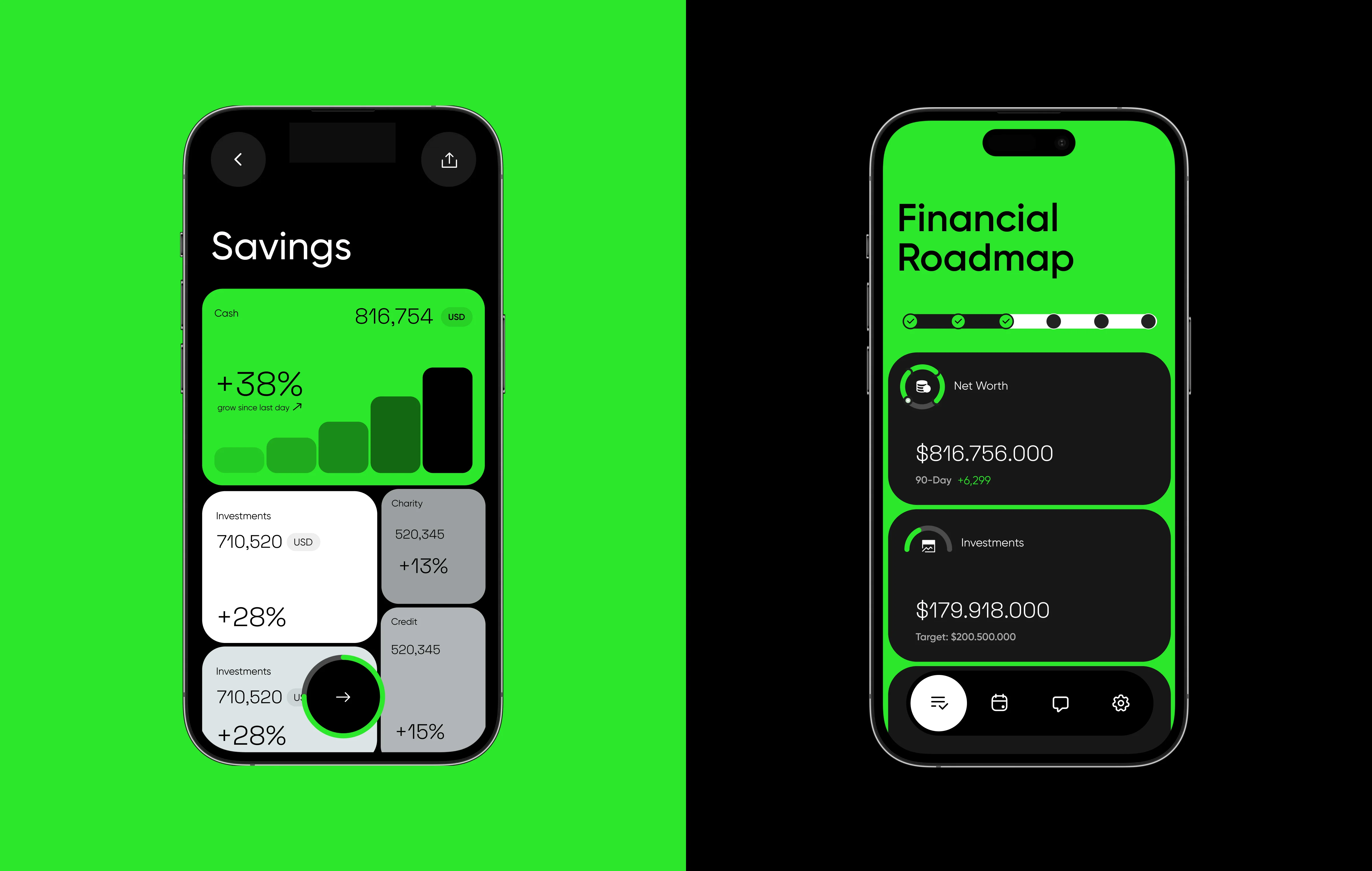 iPhone screen showing an enterprise financial service management app. iPhone screen showing an enterprise financial service management app.