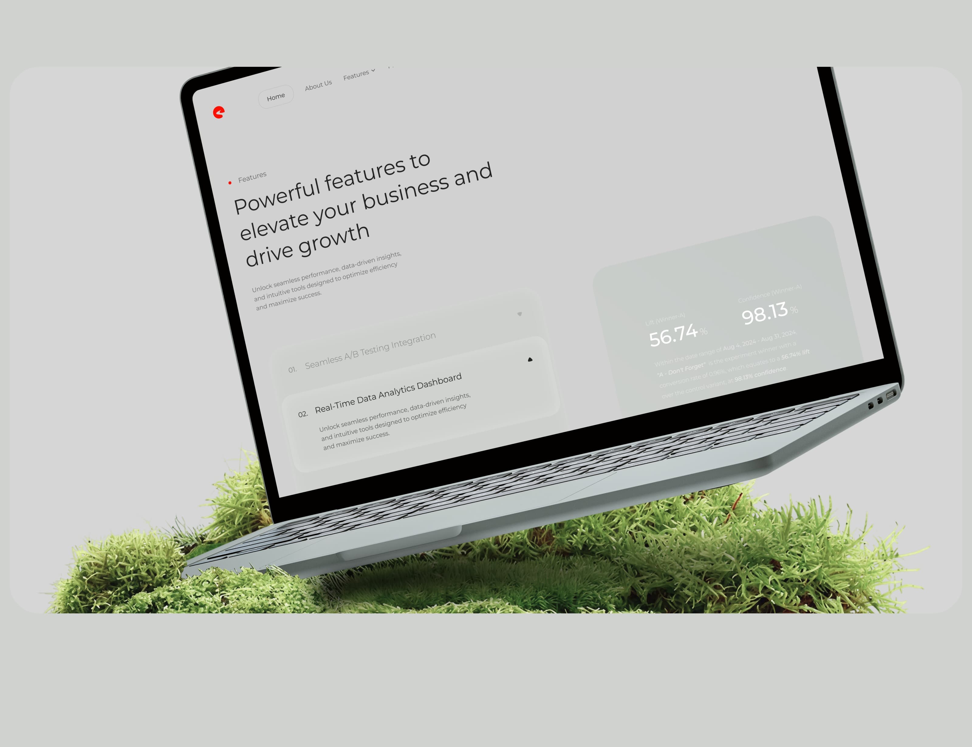 Screenshot of the Evalus SaaS interface on a laptop. Screenshot of the Evalus SaaS interface on a laptop.