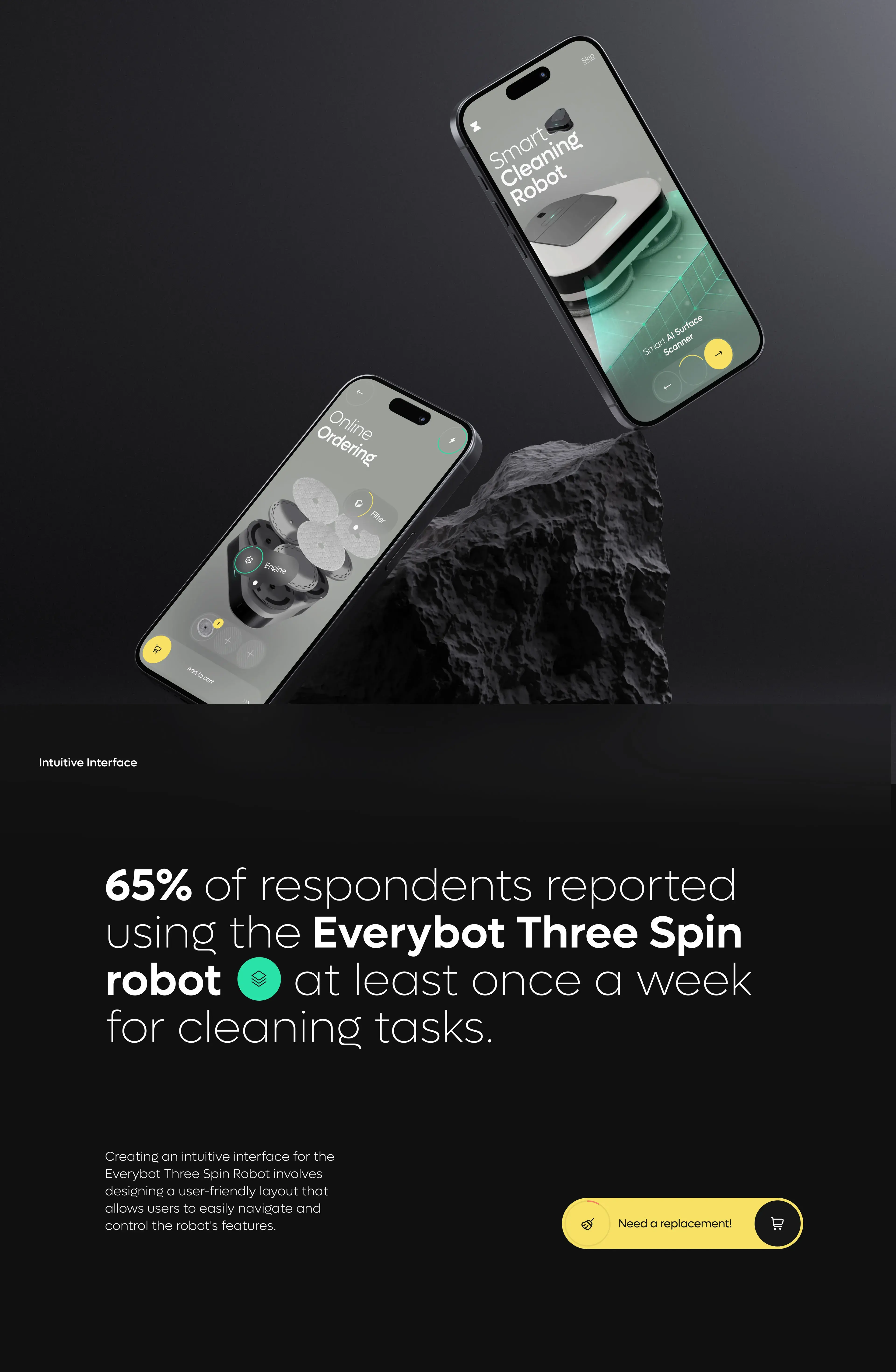 Screenshot of the everybot-cleaner mobile app UI on an iPhone. Screenshot of the everybot-cleaner mobile app UI on an iPhone.