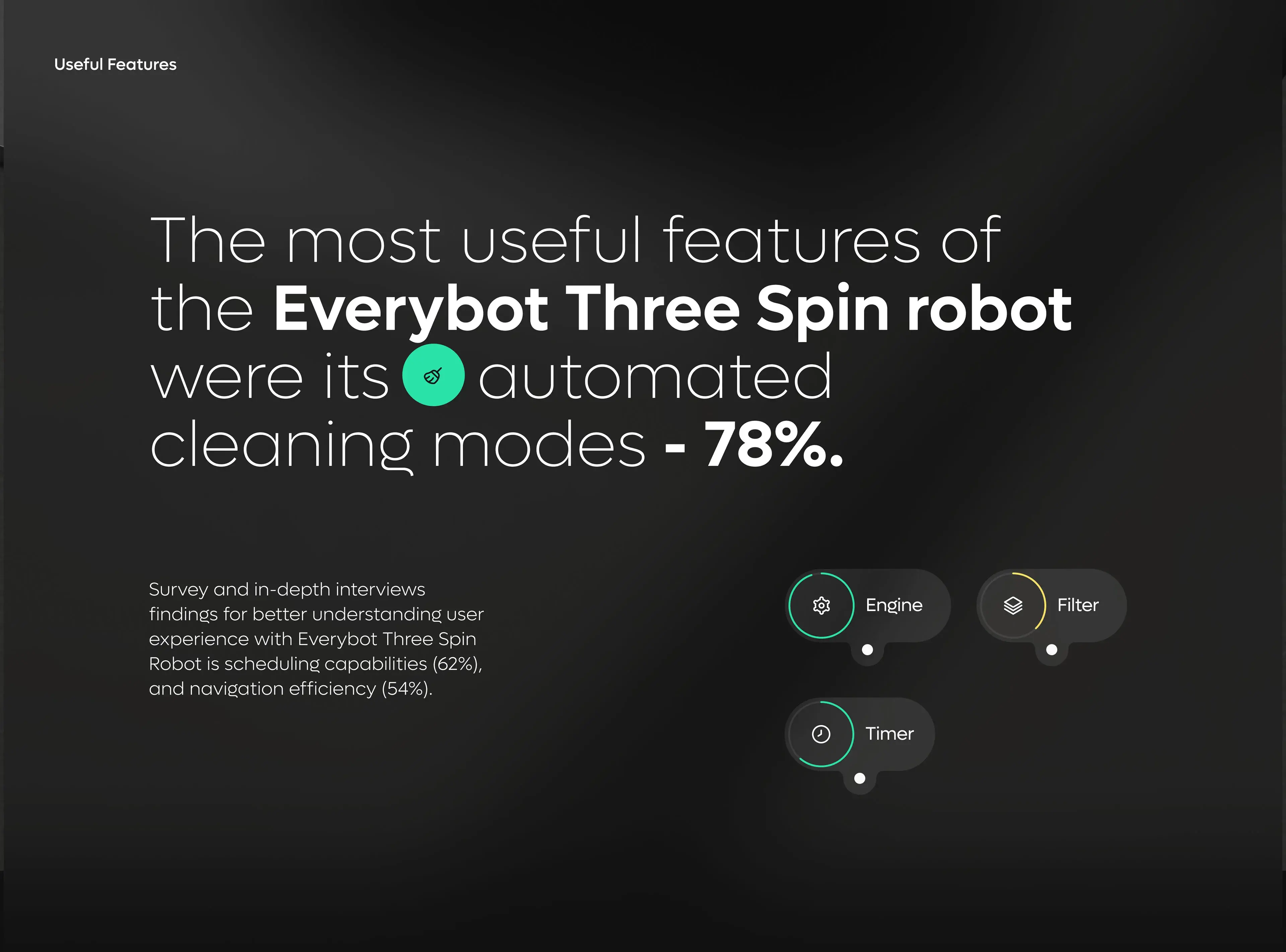 Screenshot of the Everybot cleaner mobile app user interface design. Screenshot of the Everybot cleaner mobile app user interface design.