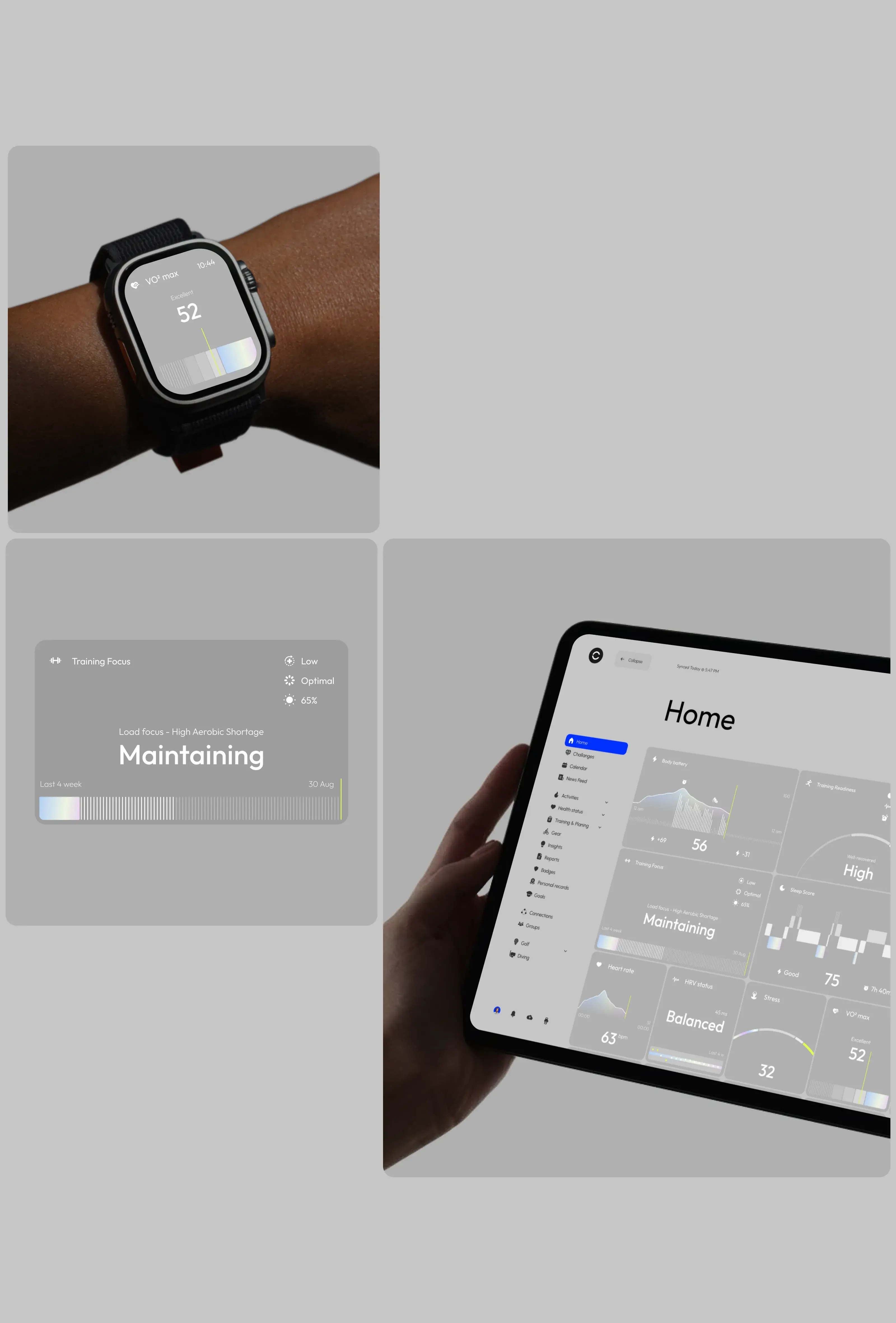 A smartwatch or wearable device, symbolizing data tracking for a wellness and healthcare desktop app. A smartwatch or wearable device, symbolizing data tracking for a wellness and healthcare desktop app.
