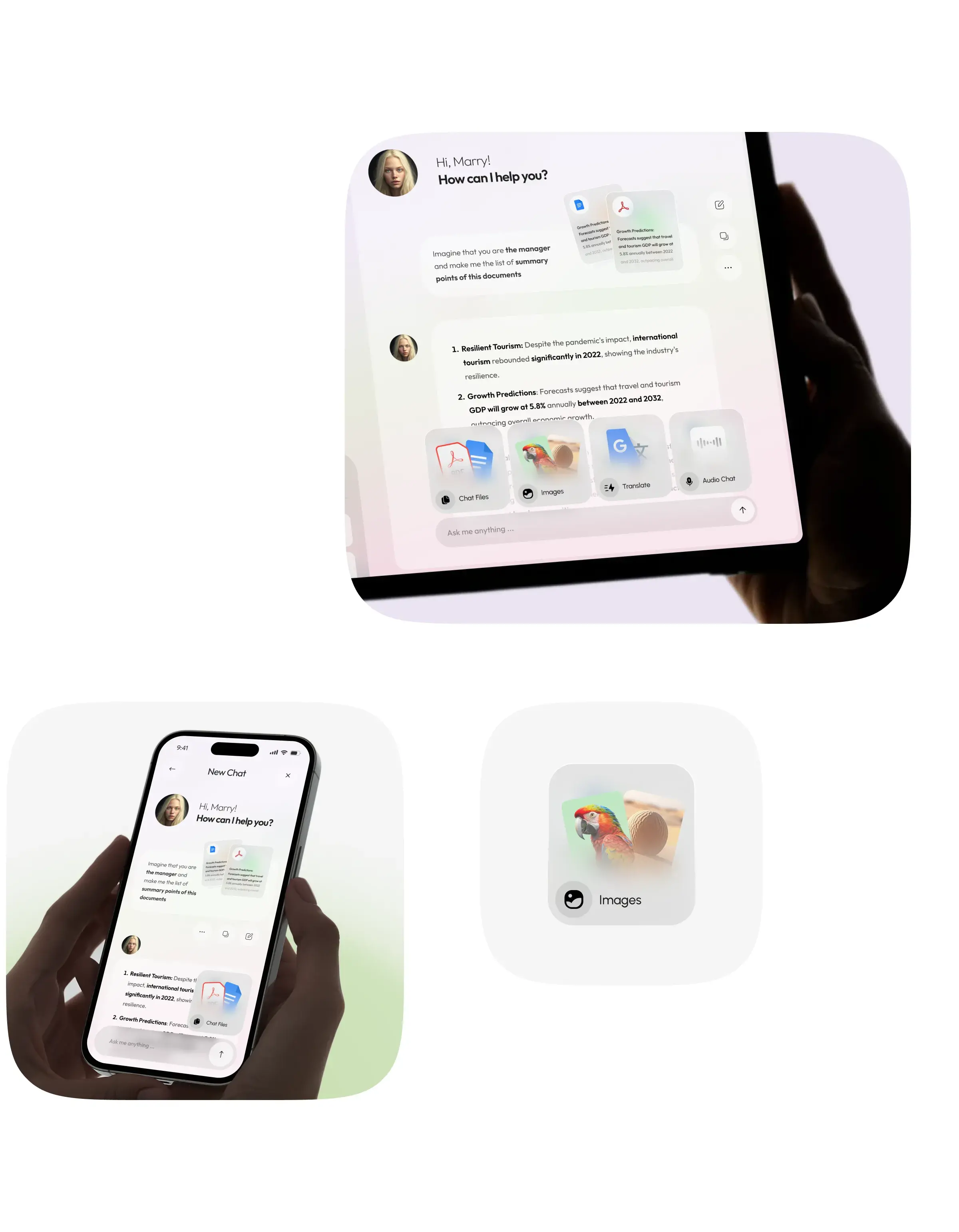 Screenshot of the Genie AI chatbot app UI design. Screenshot of the Genie AI chatbot app UI design.