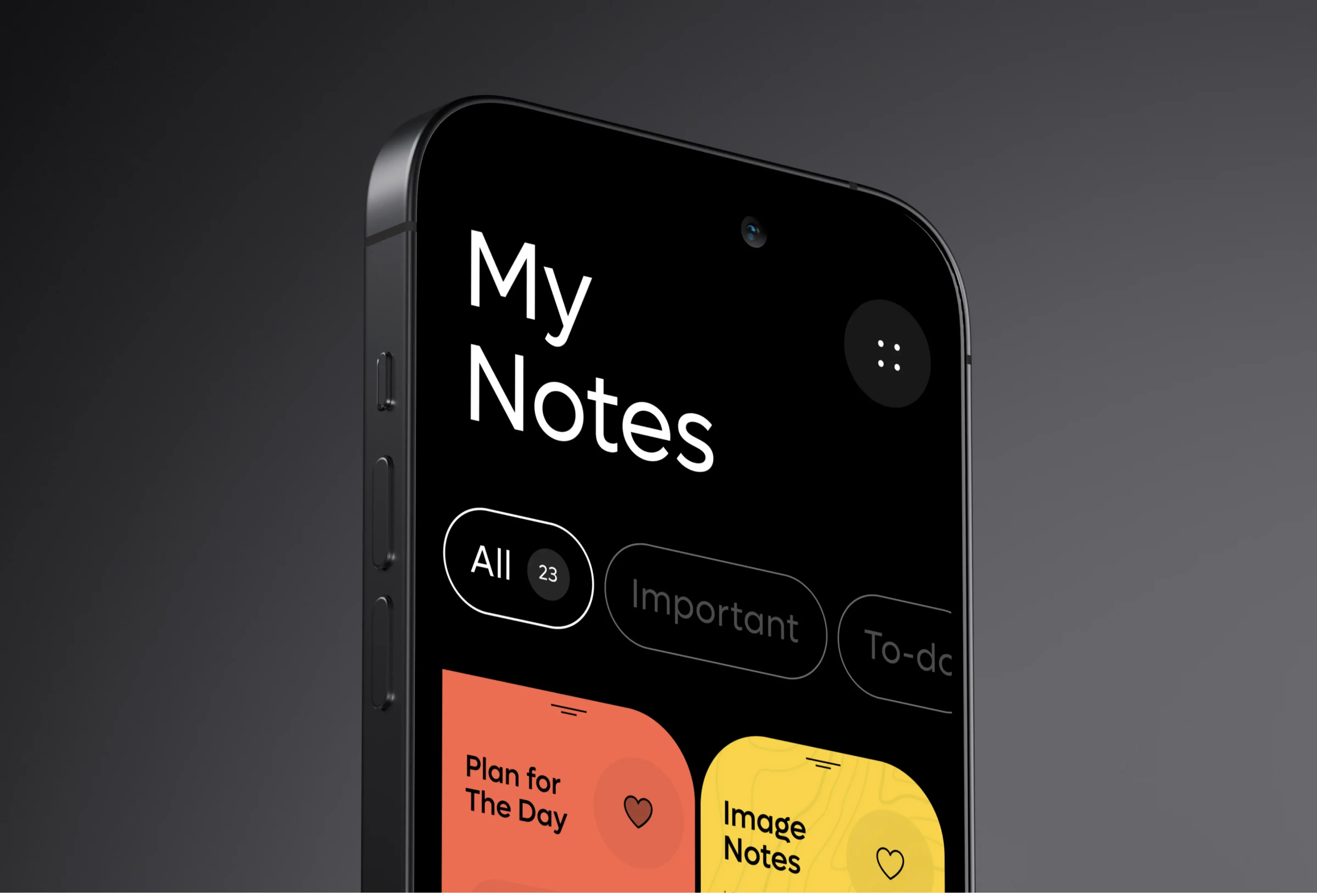 Screenshot of the GoodNotes mobile app on a smartphone, showing 'My Notes' and organization features.