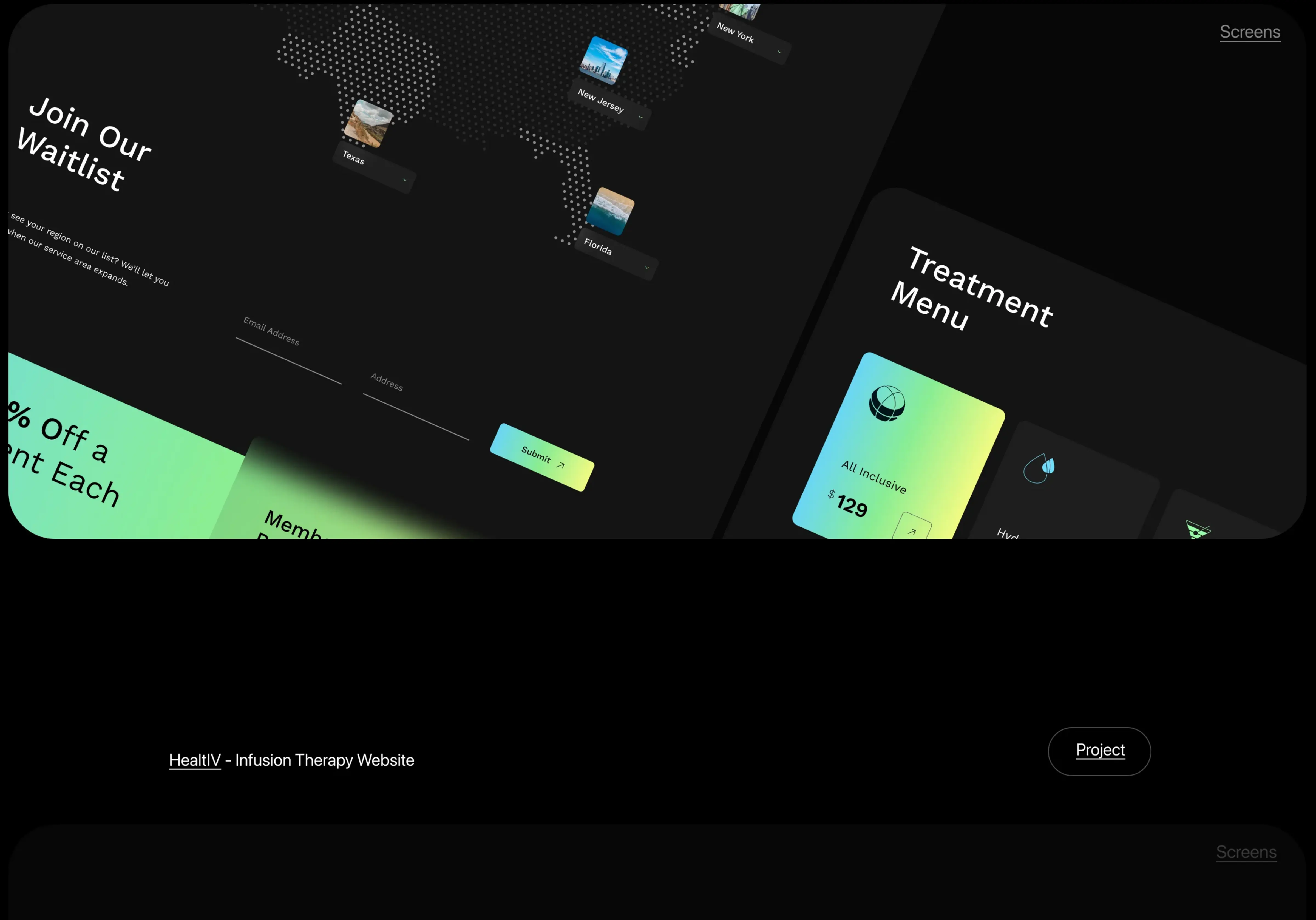 Screenshot of the Healthiv healthcare startup landing page design. Screenshot of the Healthiv healthcare startup landing page design.
