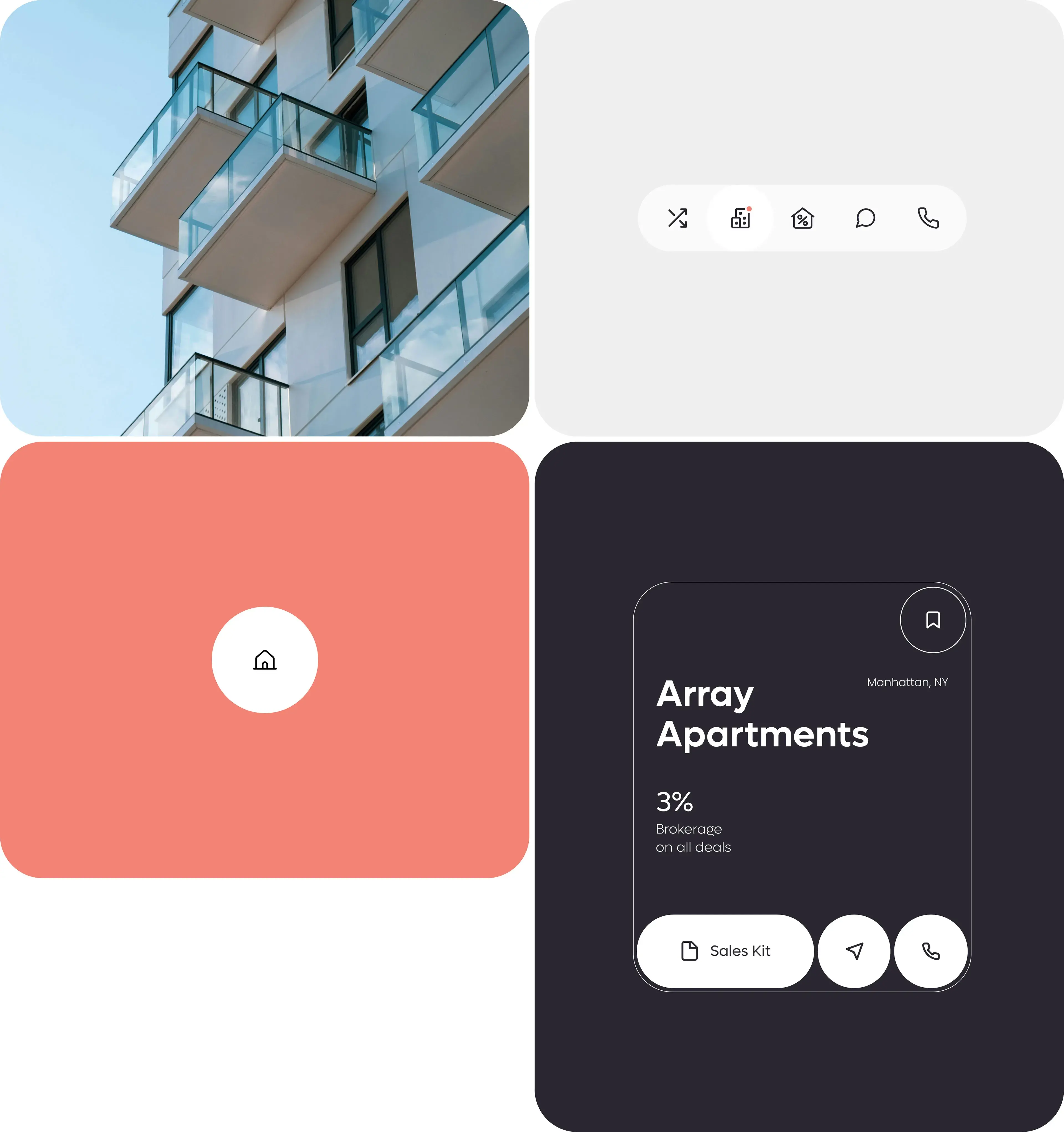 Screenshot of real estate app UI displaying Array Apartments sales information for Manhattan, NY. Screenshot of real estate app UI displaying Array Apartments sales information for Manhattan, NY.