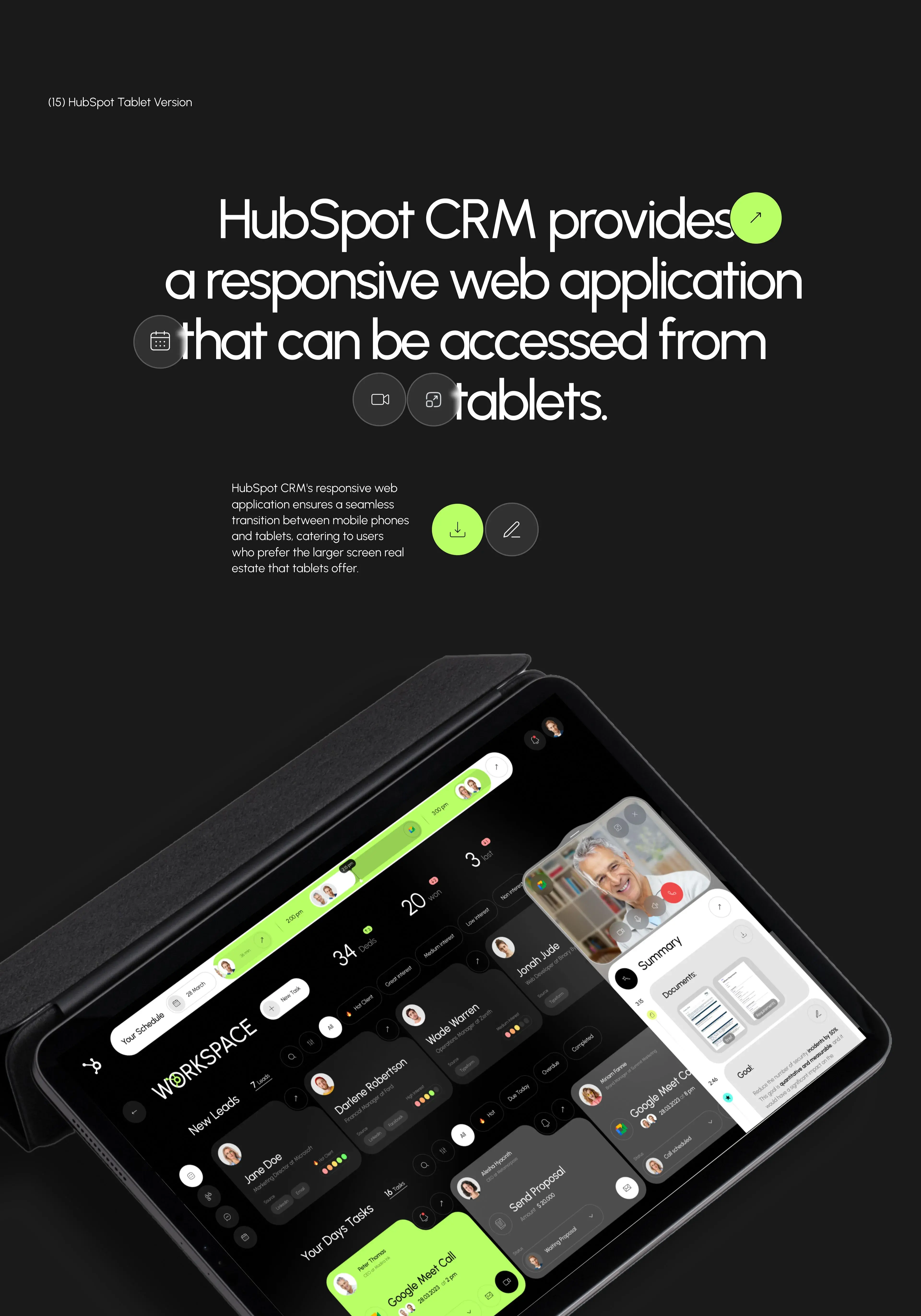 Screenshot of enterprise HubSpot CRM user interface on a mobile device. Screenshot of enterprise HubSpot CRM user interface on a mobile device.