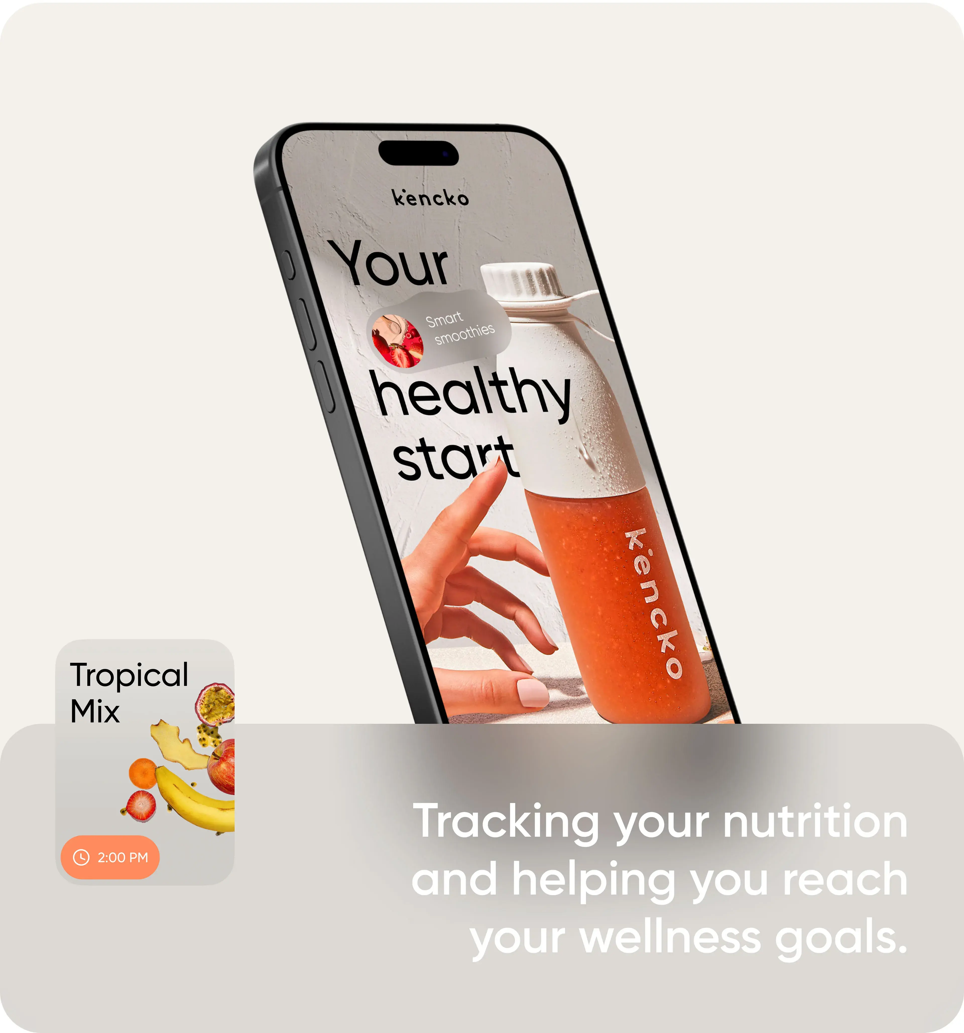 Screenshot of the kencko mobile app on an iPhone, showing nutrition tracking details. Screenshot of the kencko mobile app on an iPhone, showing nutrition tracking details.