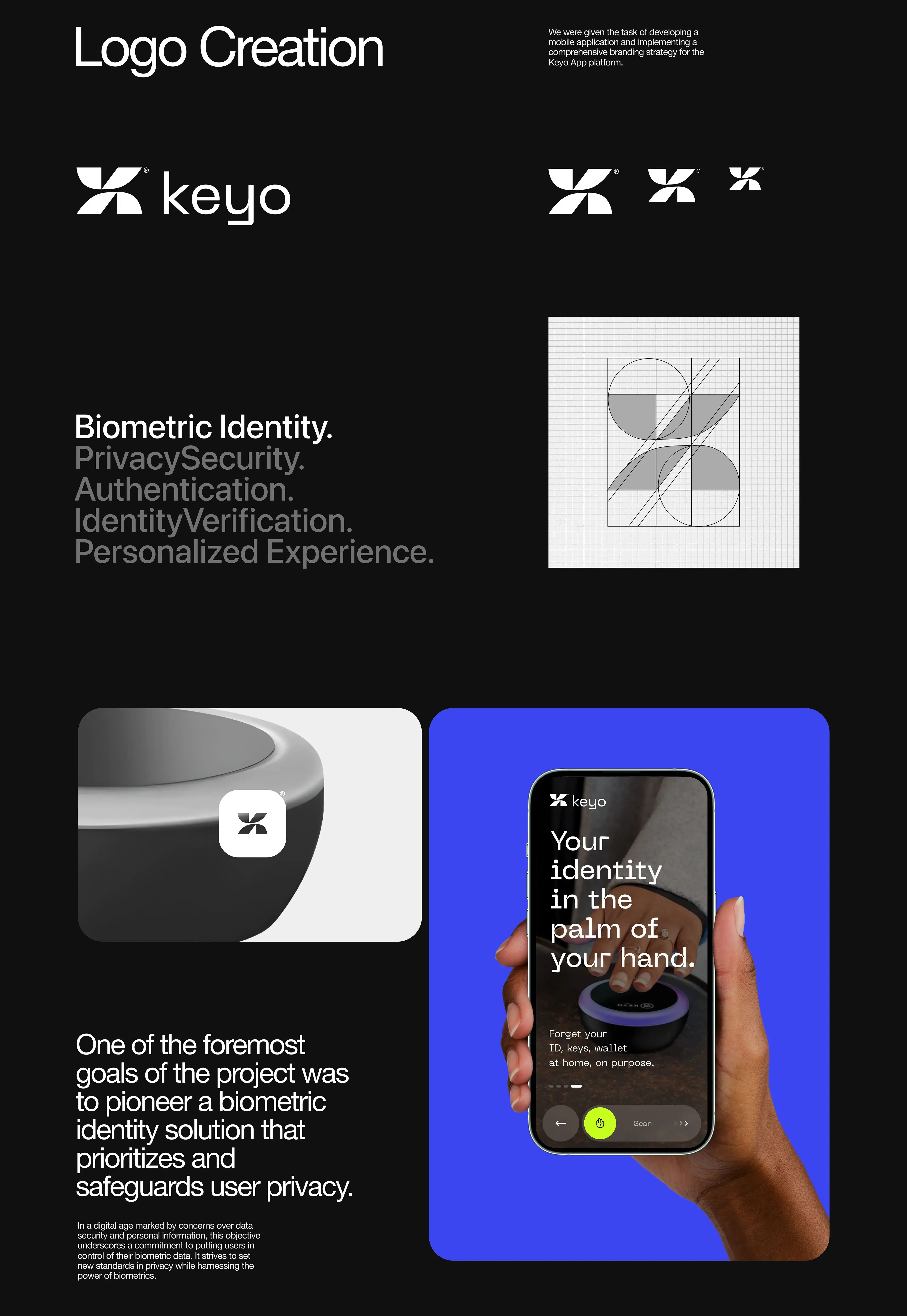 Screenshot of the keyo identity system on a feature phone.