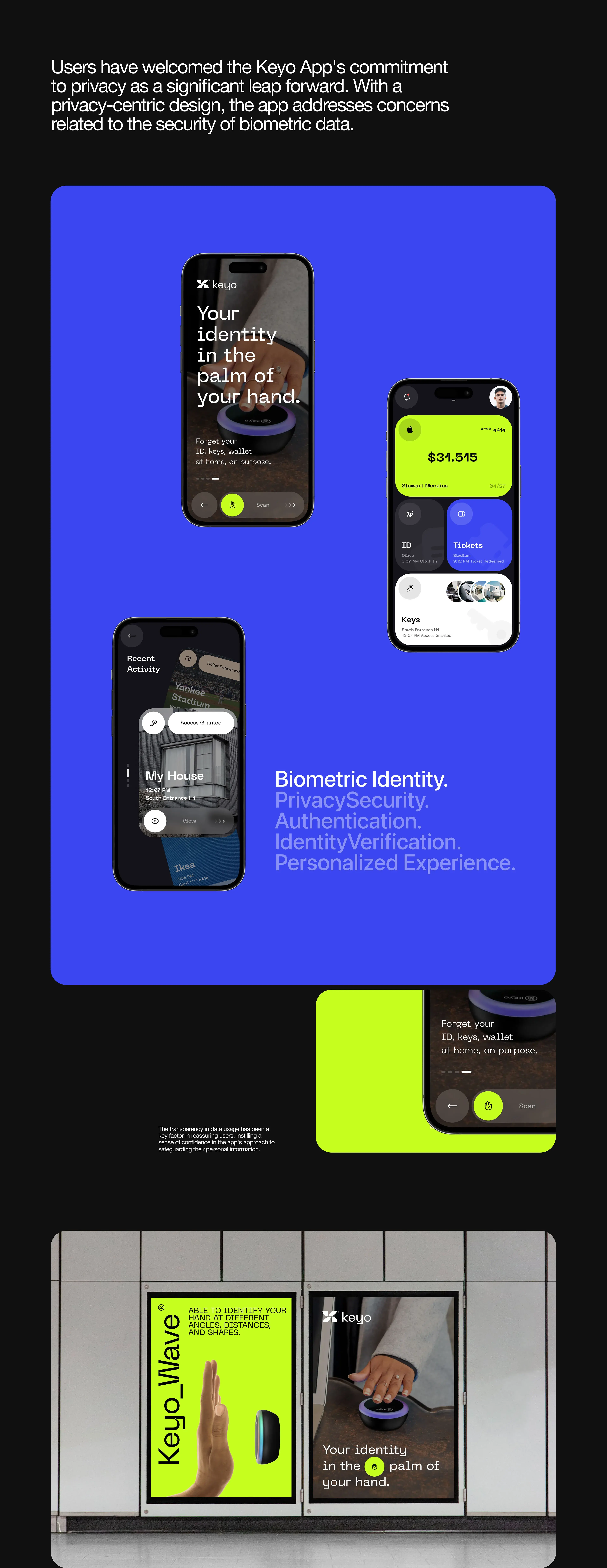 Screenshot of a mobile phone displaying a Keyo app user interface, highlighting a design element or meter.