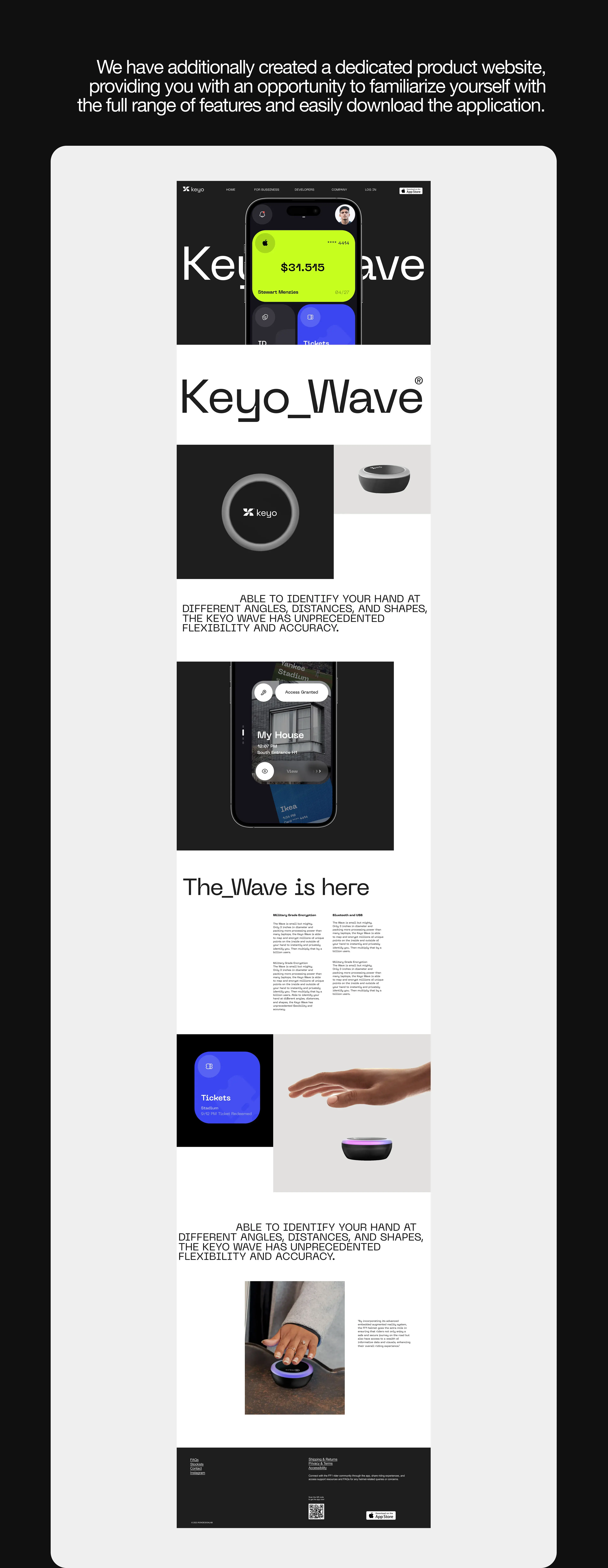 Screenshot of the Keyo identity system's user interface, featuring a meter graphic.