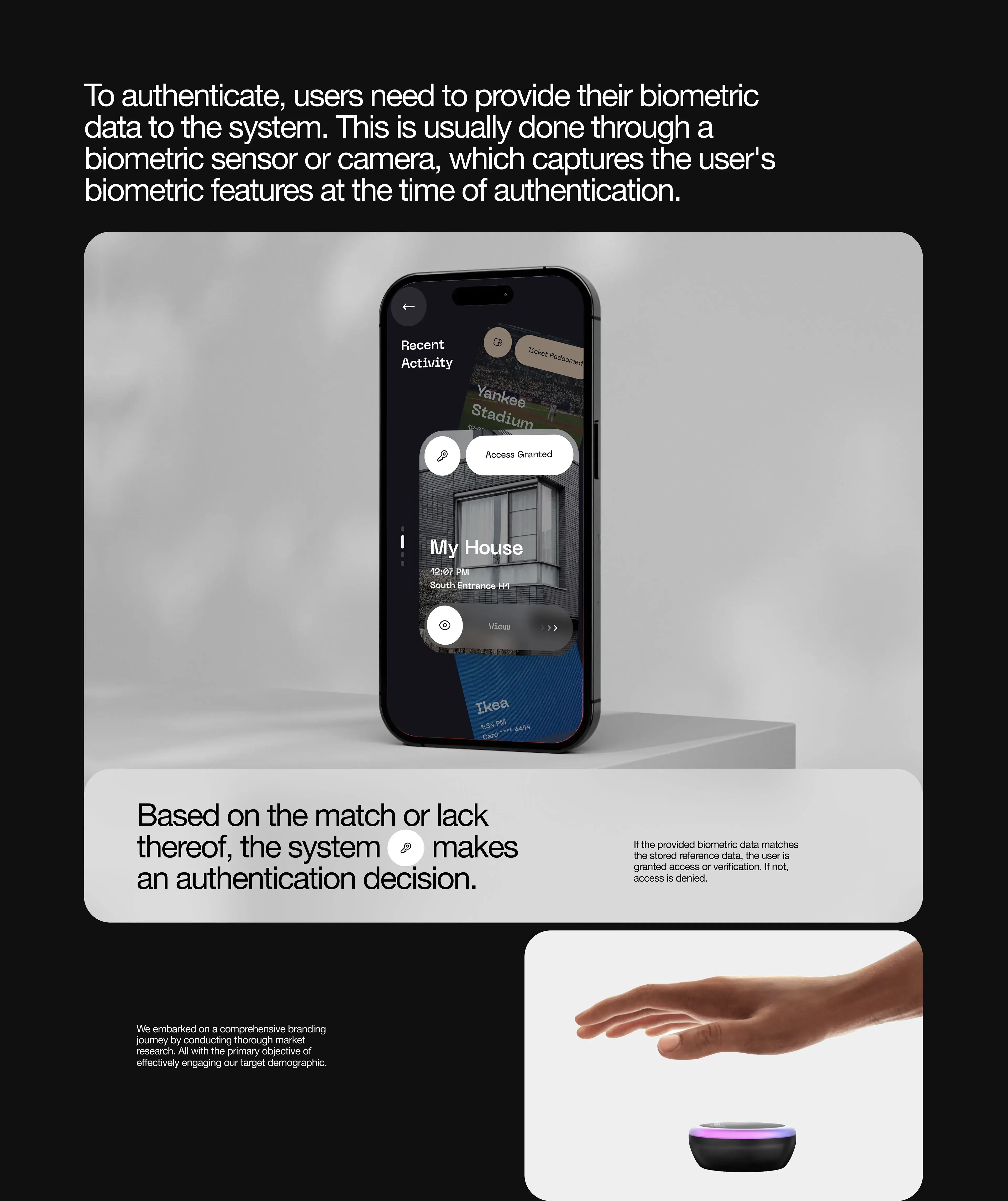 Screenshot of the Keyo identity system UI design on a smartphone.