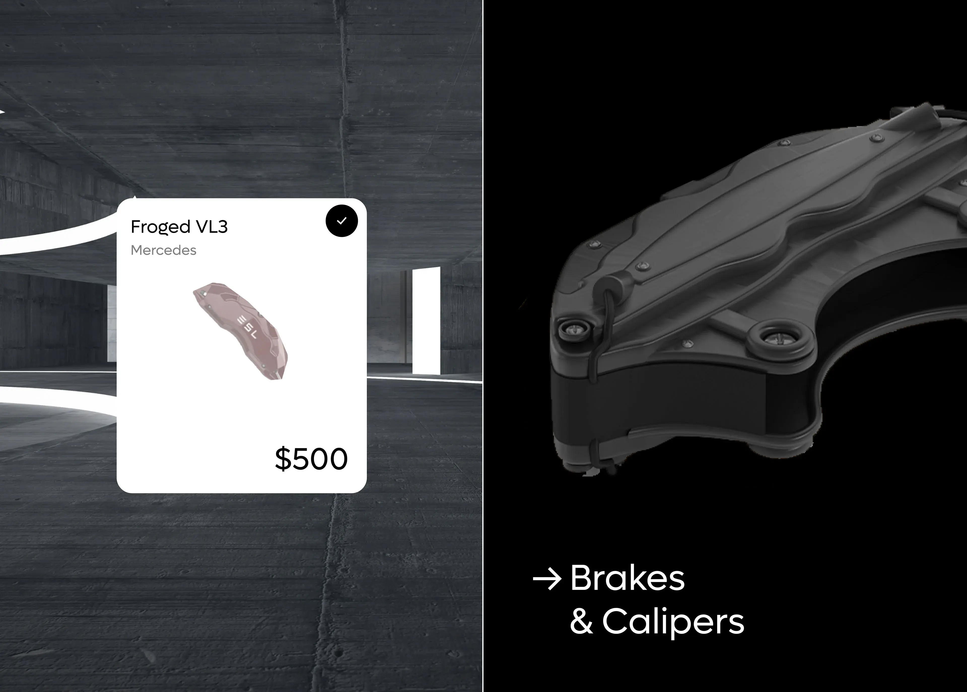 Screenshot from the Mercedes-Benz configurator web application, showing brake and caliper options. Screenshot from the Mercedes-Benz configurator web application, showing brake and caliper options.