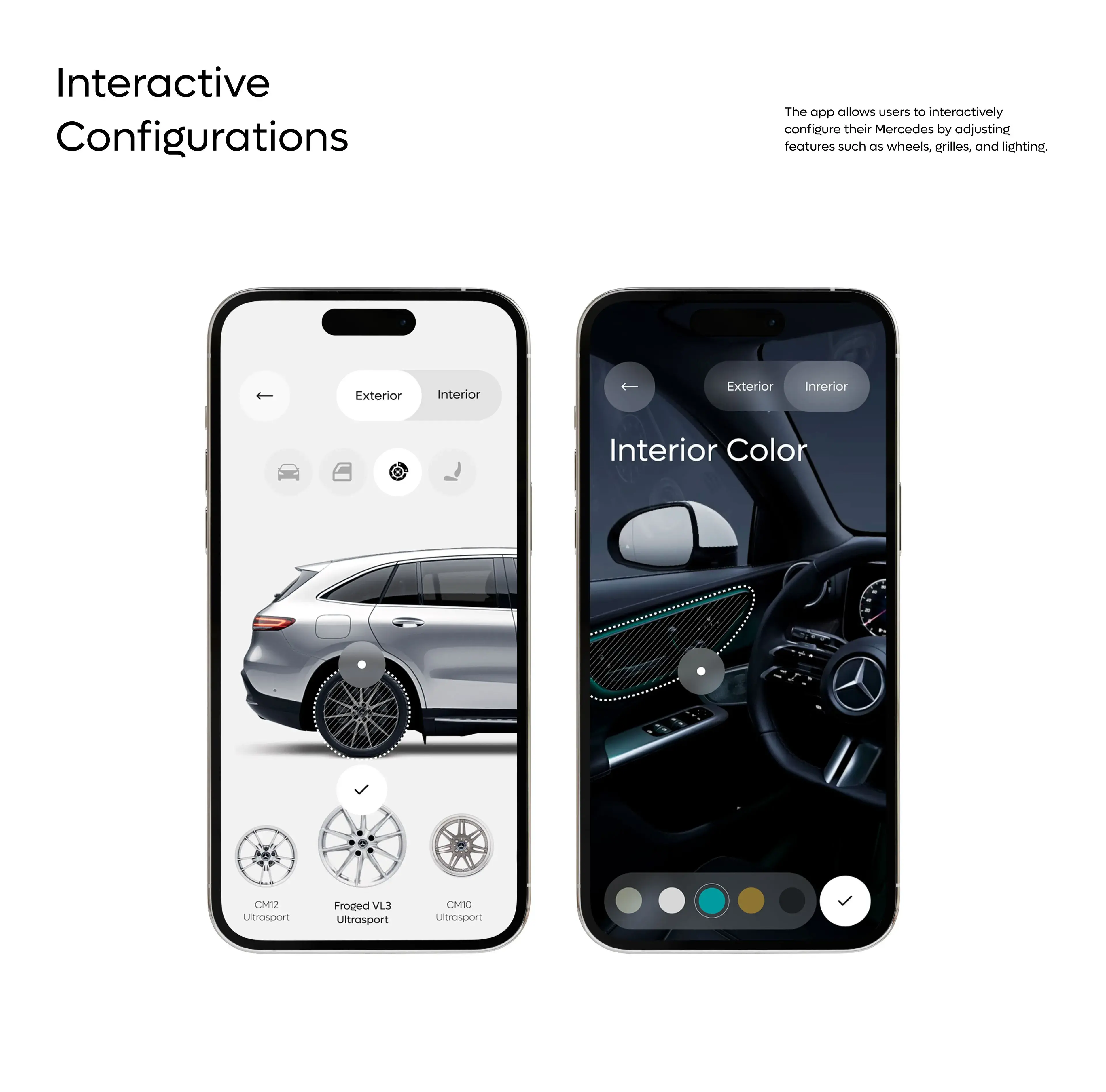 Mobile screenshot of the Mercedes-Benz GLC vehicle configurator. Mobile screenshot of the Mercedes-Benz GLC vehicle configurator.
