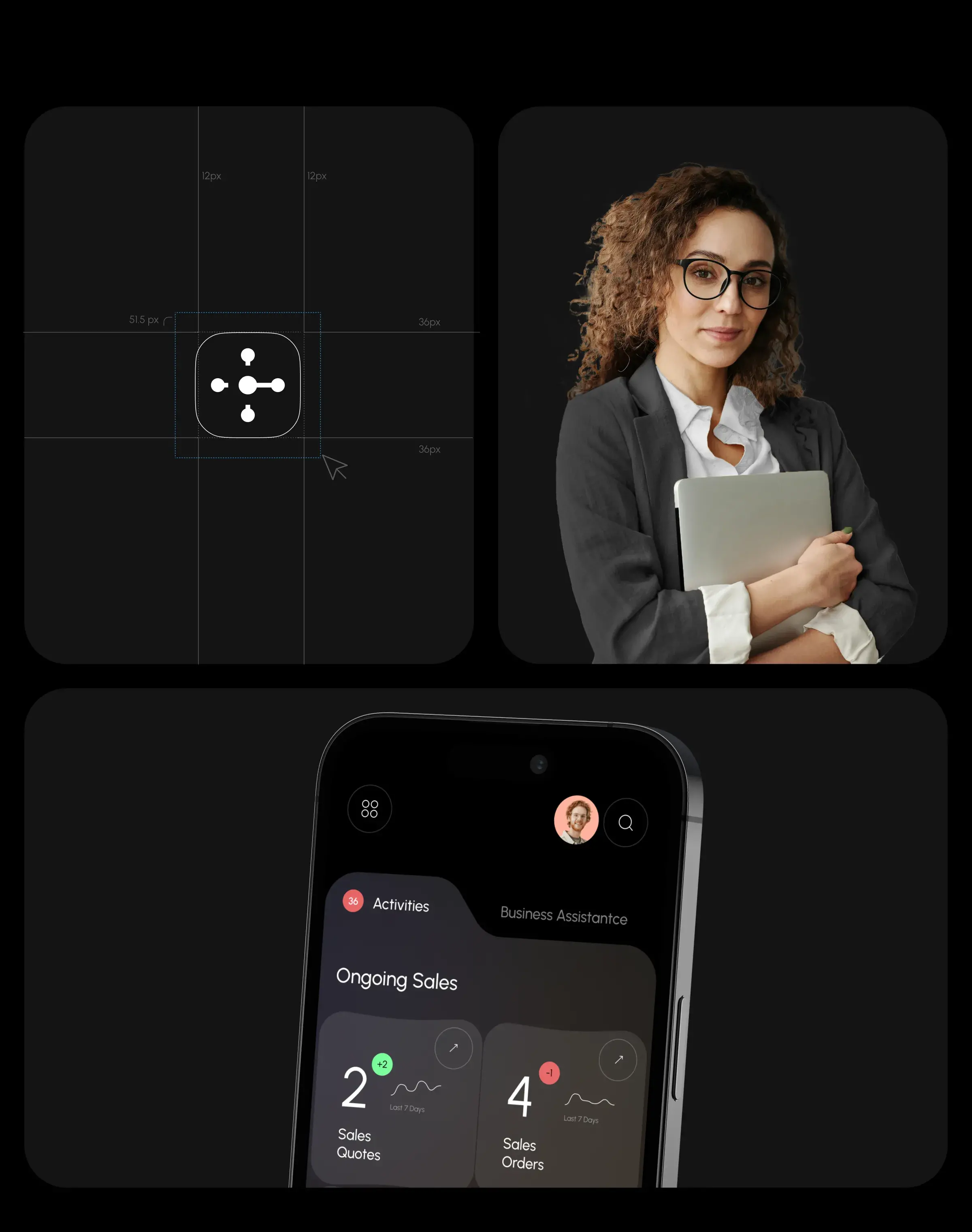 Screenshot: Microsoft Dynamics 365 AI Assistant mobile view showing business and sales data. Screenshot: Microsoft Dynamics 365 AI Assistant mobile view showing business and sales data.