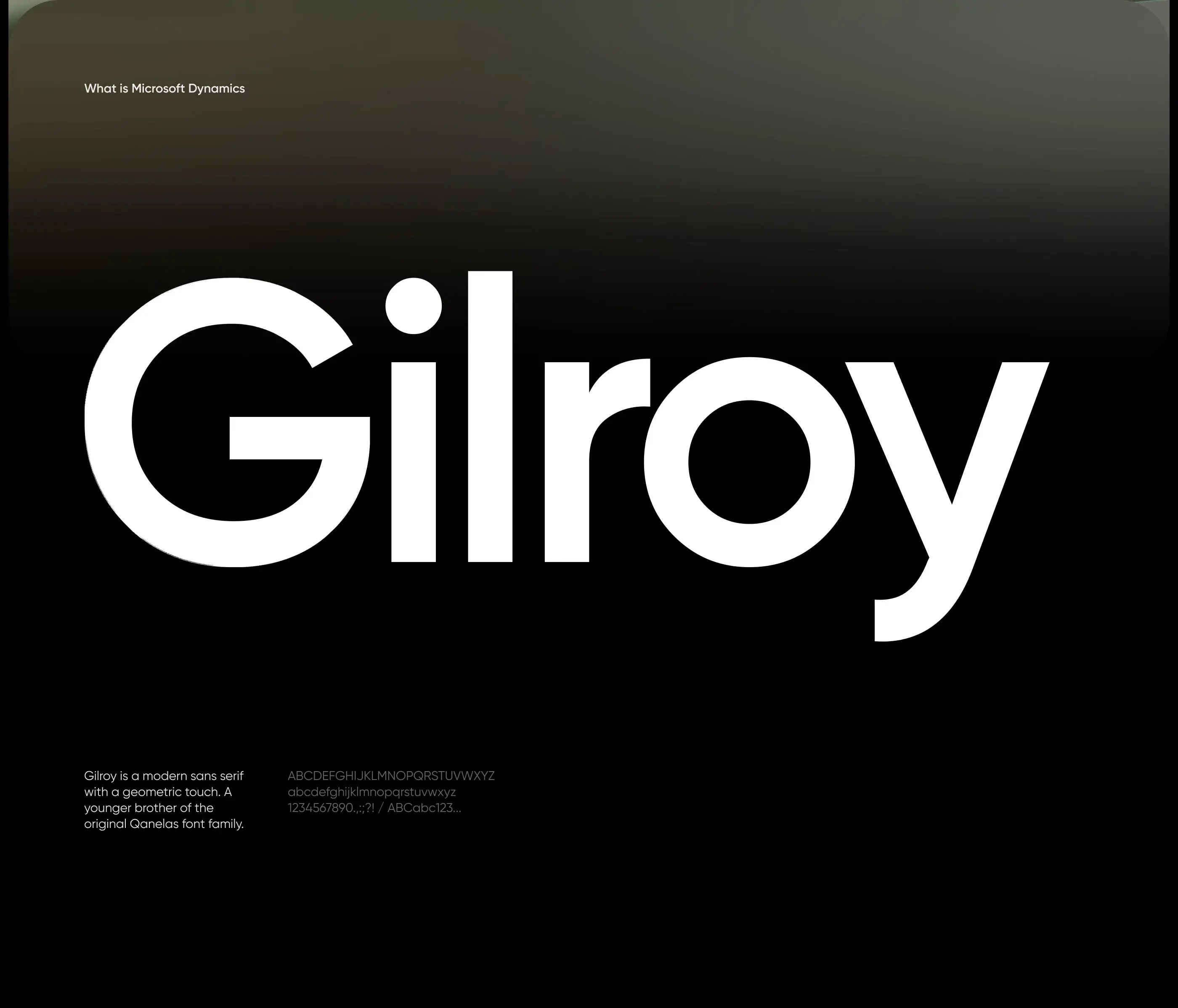 Gilroy sans serif font used in Microsoft Dynamics CRM UI design