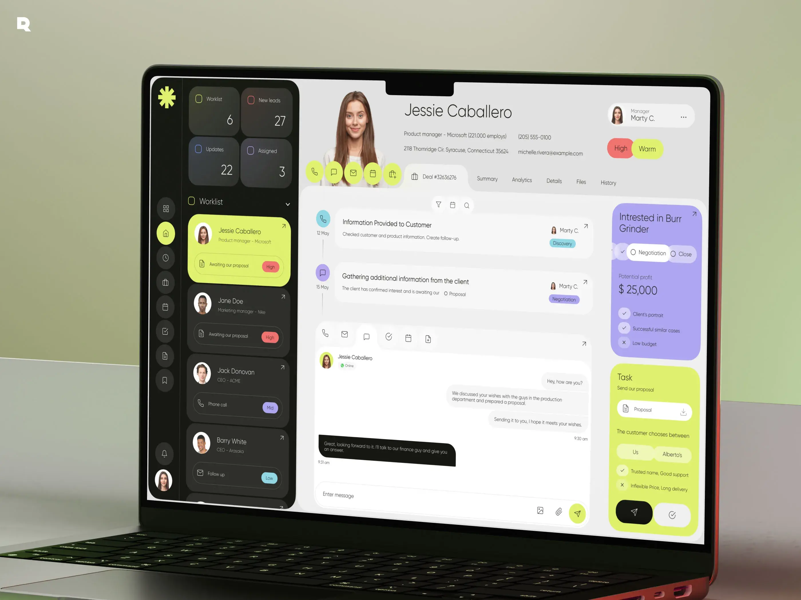 Screenshot of Microsoft Dynamics 365 CRM web application UX/UI design on mobile and desktop devices.