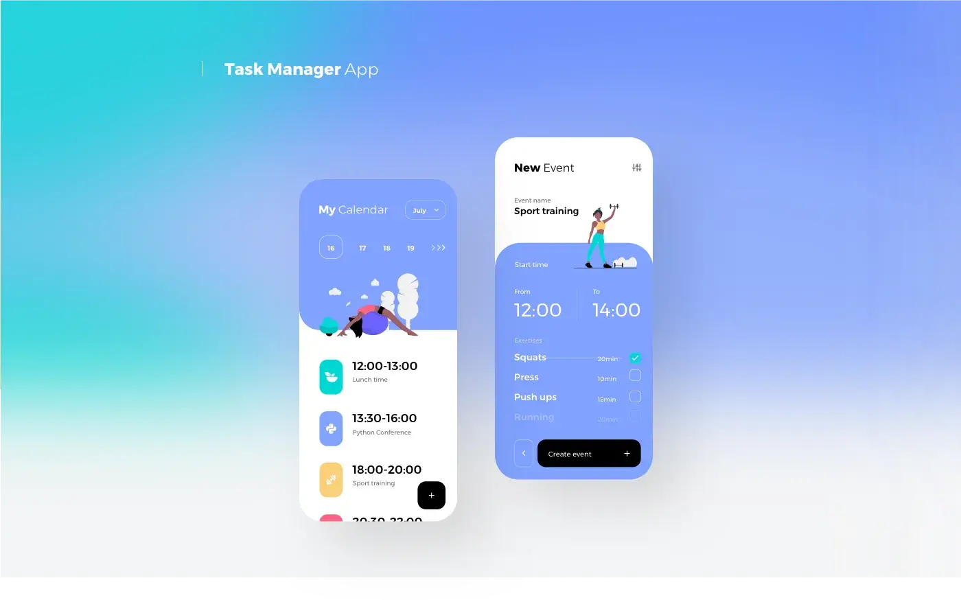 Screenshot of mobile app user interface design for a startup. Screenshot of mobile app user interface design for a startup.