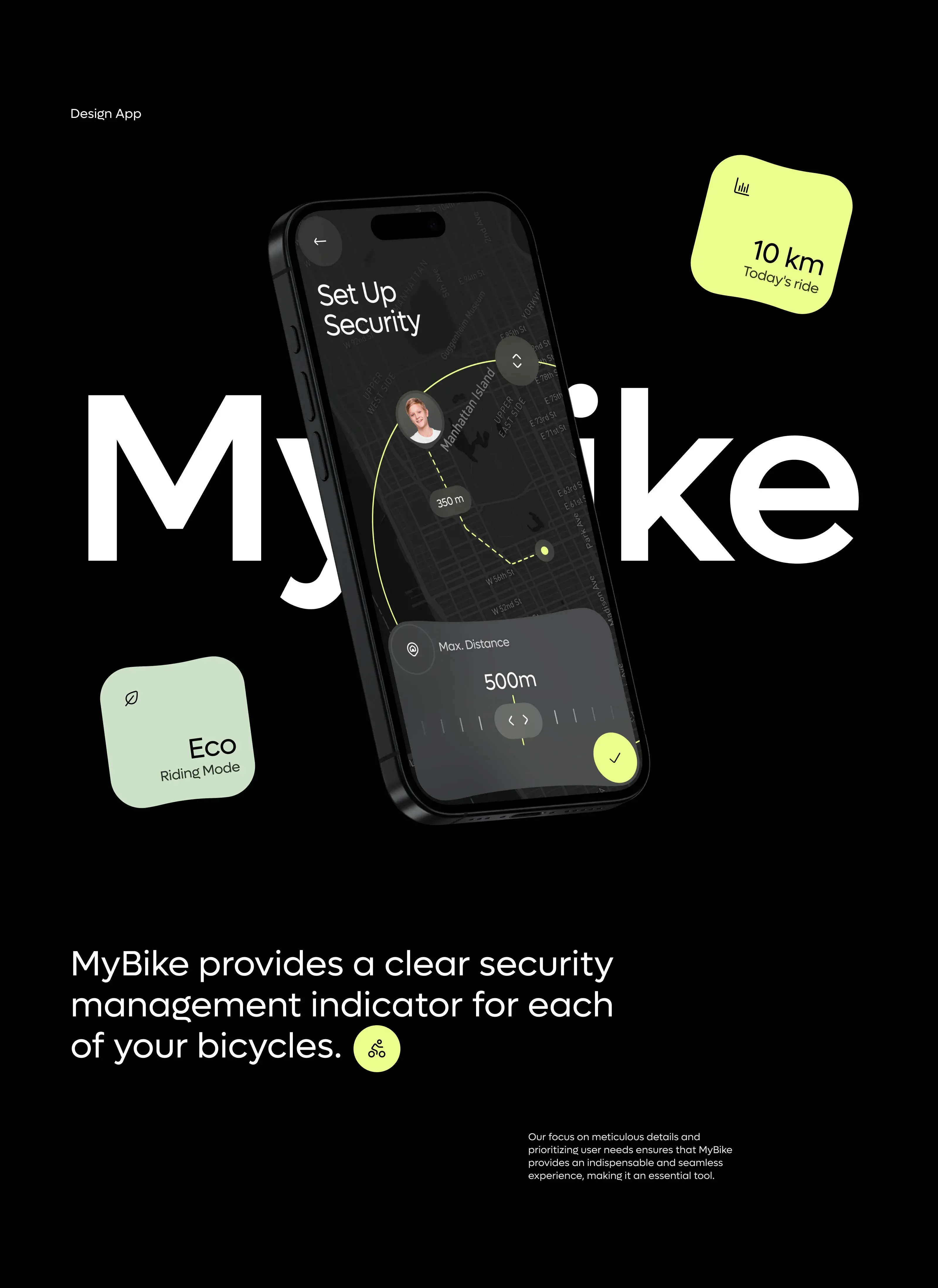 Screenshot of the mybike sport app interface showing a performance meter. Screenshot of the mybike sport app interface showing a performance meter.