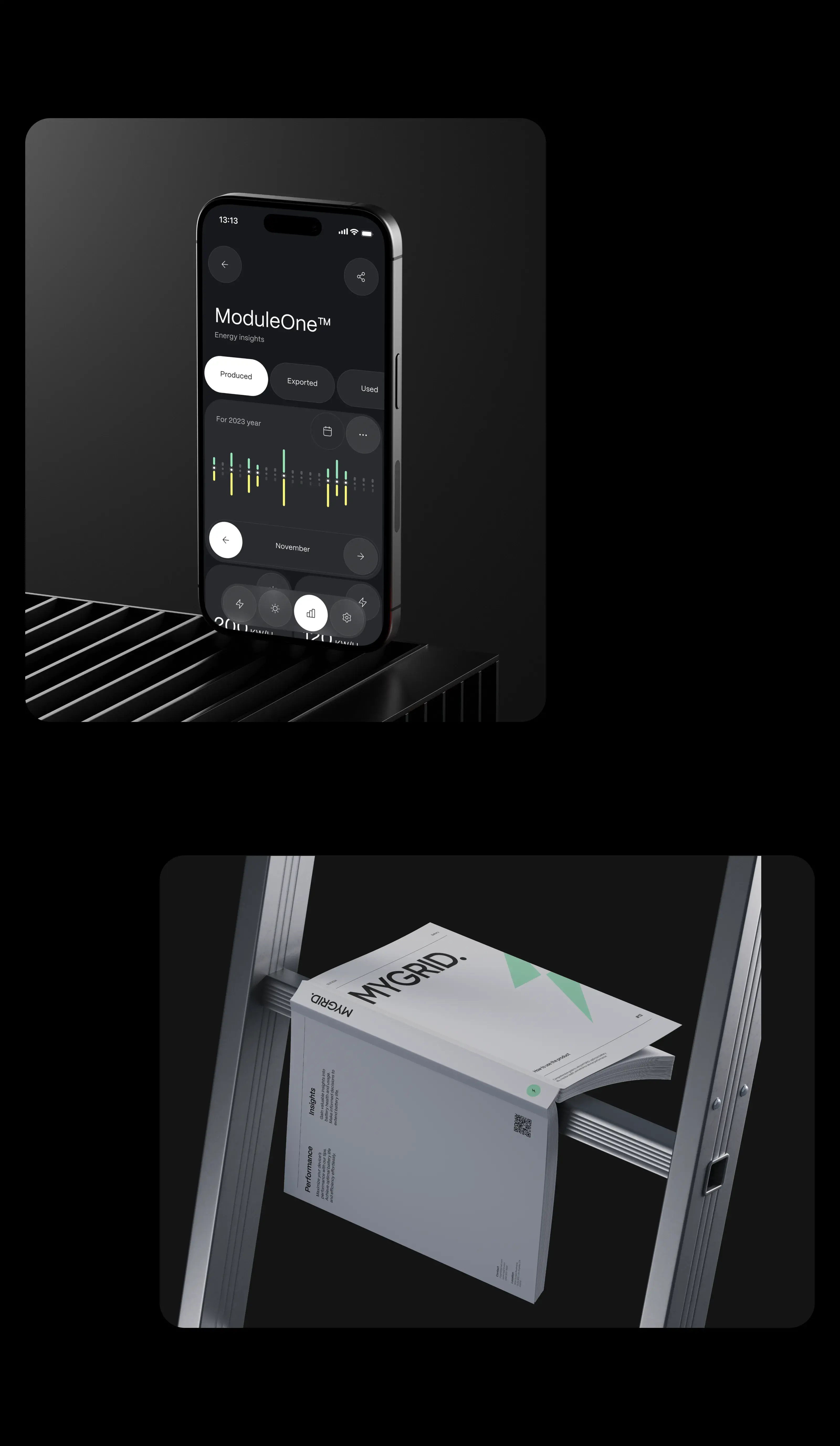 The MyGrid smart app user interface displayed on a mobile phone. The MyGrid smart app user interface displayed on a mobile phone.