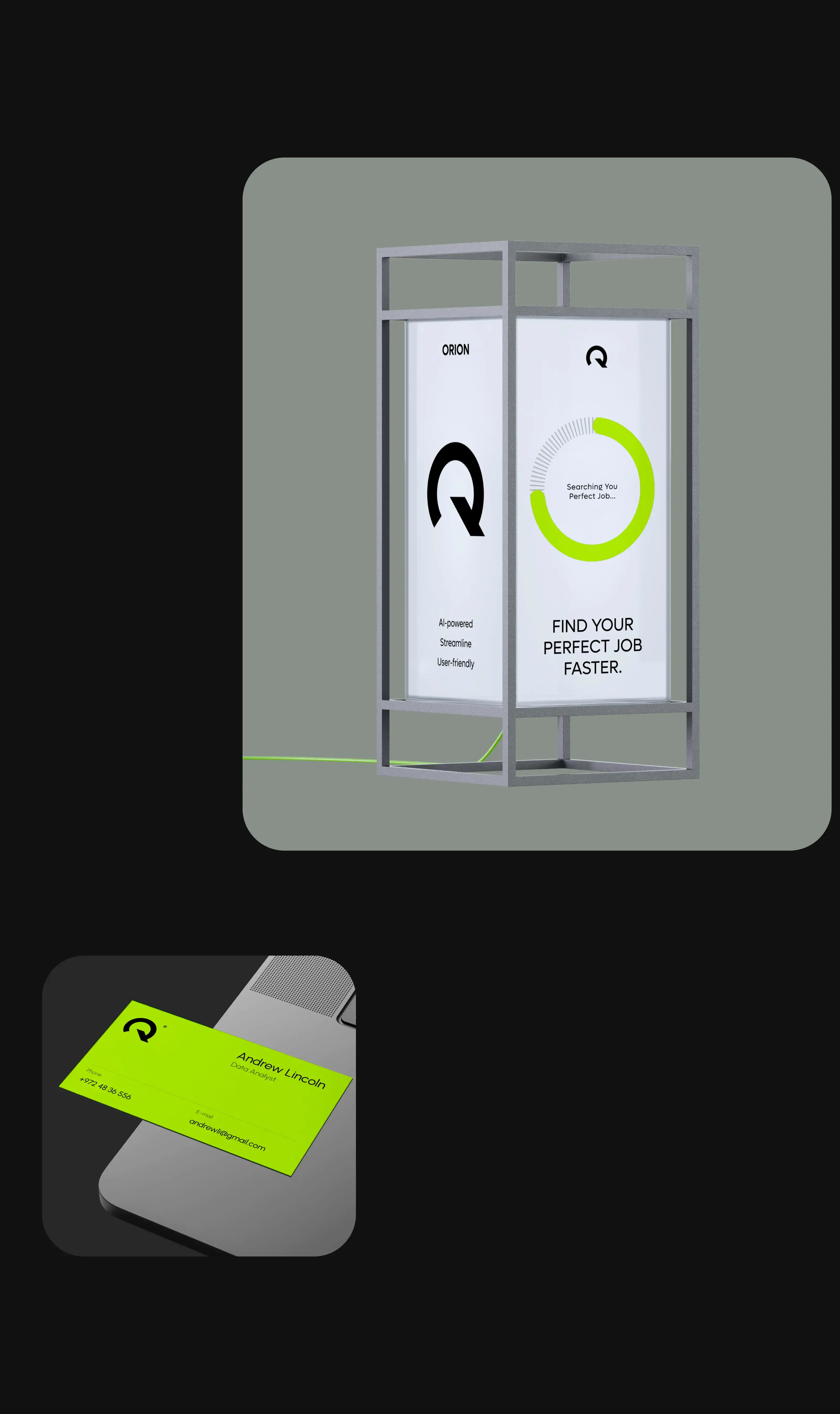 Symbolic graphic representing the Orion Job SaaS UI/UX design. Symbolic graphic representing the Orion Job SaaS UI/UX design.